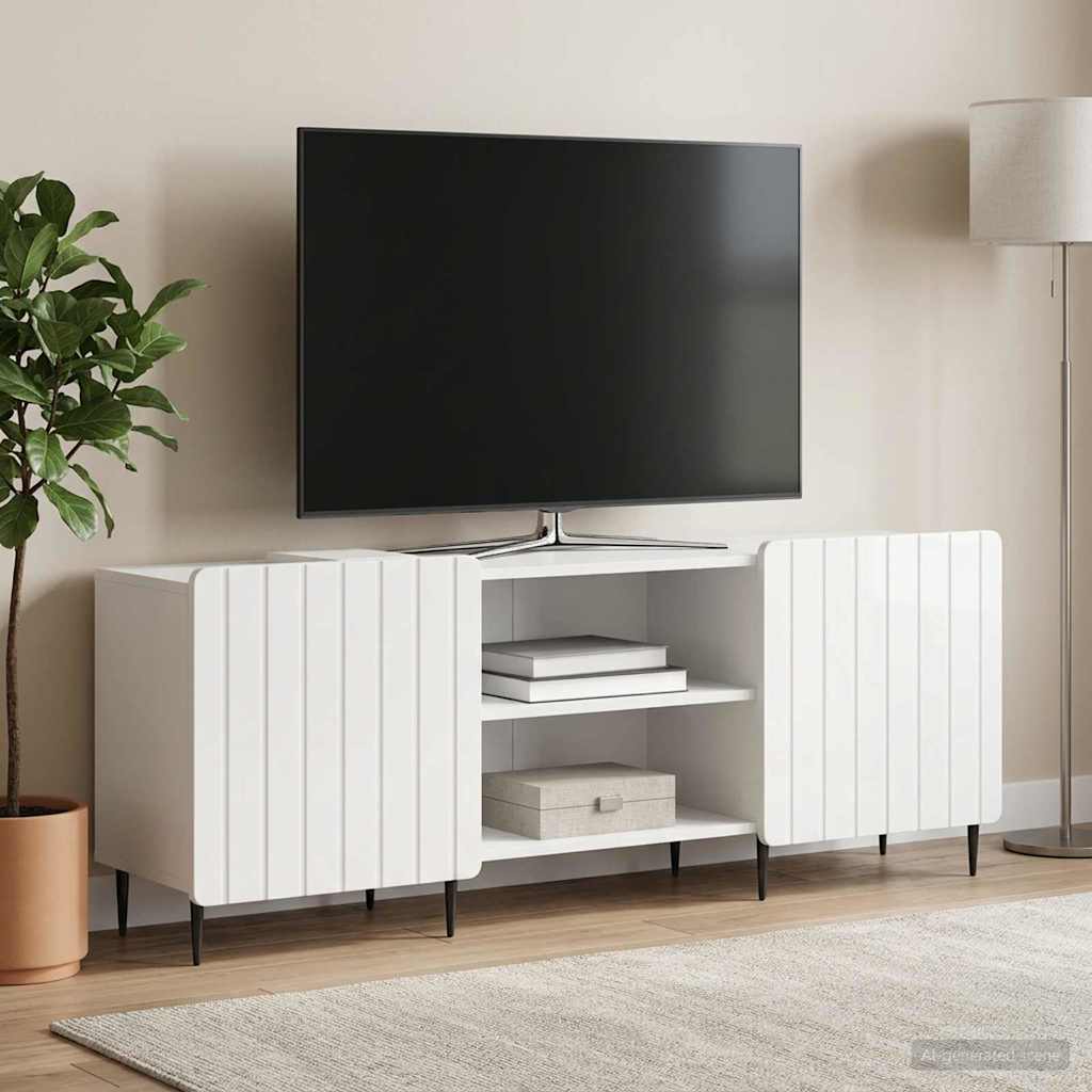 TV galdiņš spīdīgi balts 150 x 31 x 52 cm