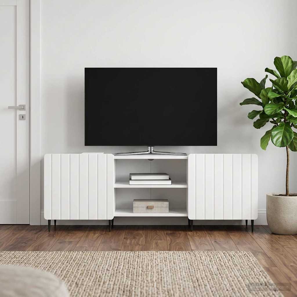 TV galdiņš spīdīgi balts 150 x 31 x 52 cm