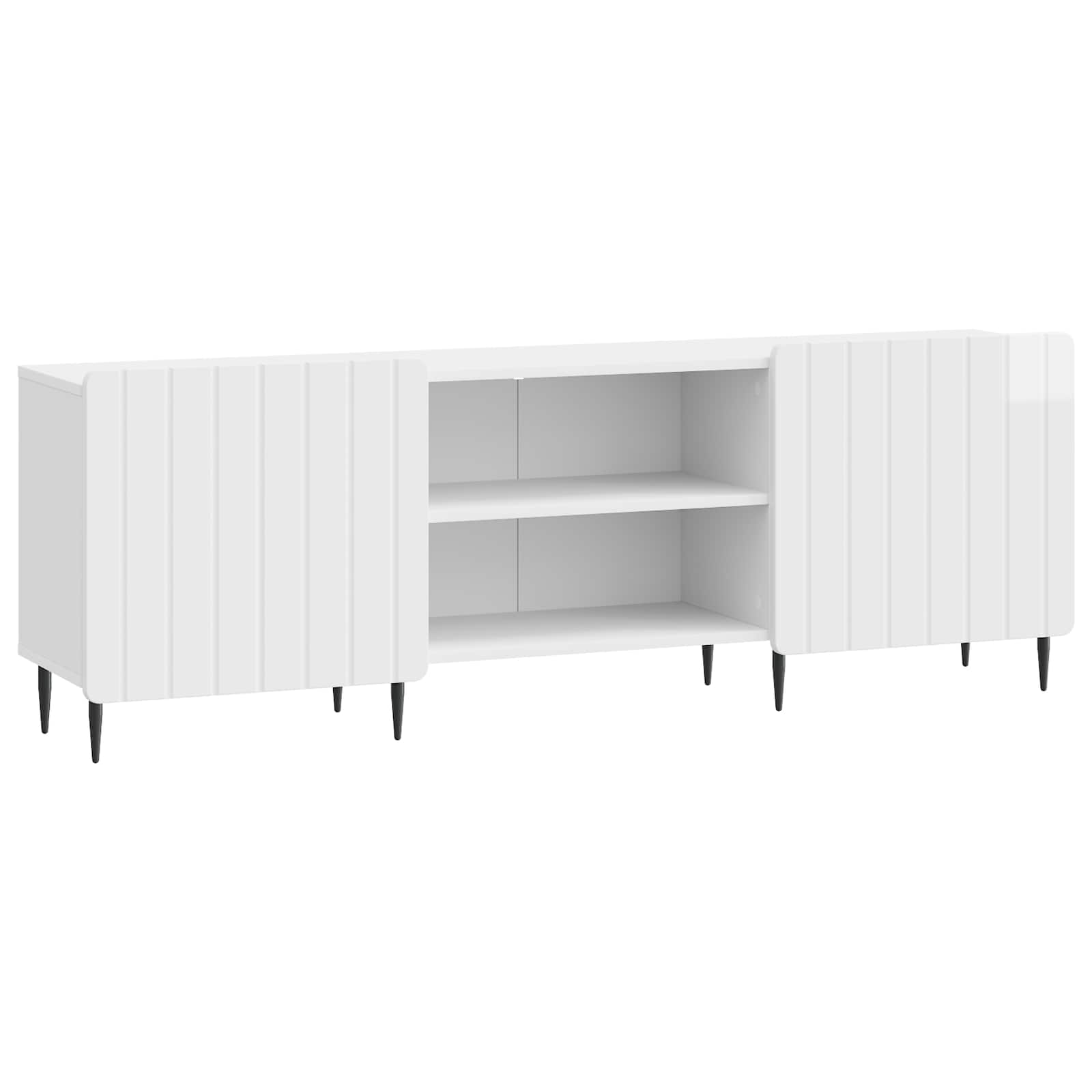 TV galdiņš spīdīgi balts 150 x 31 x 52 cm