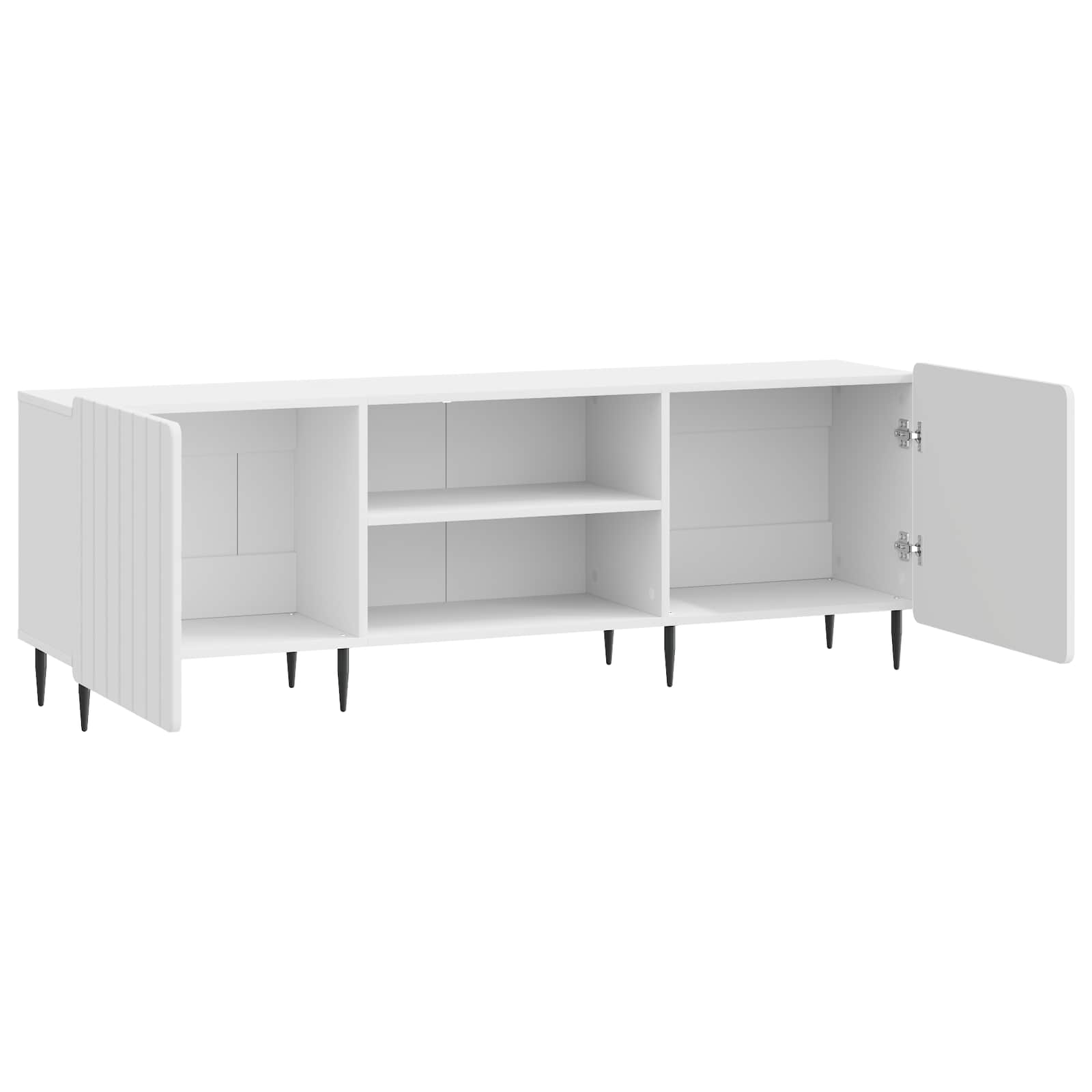 TV galdiņš spīdīgi balts 150 x 31 x 52 cm