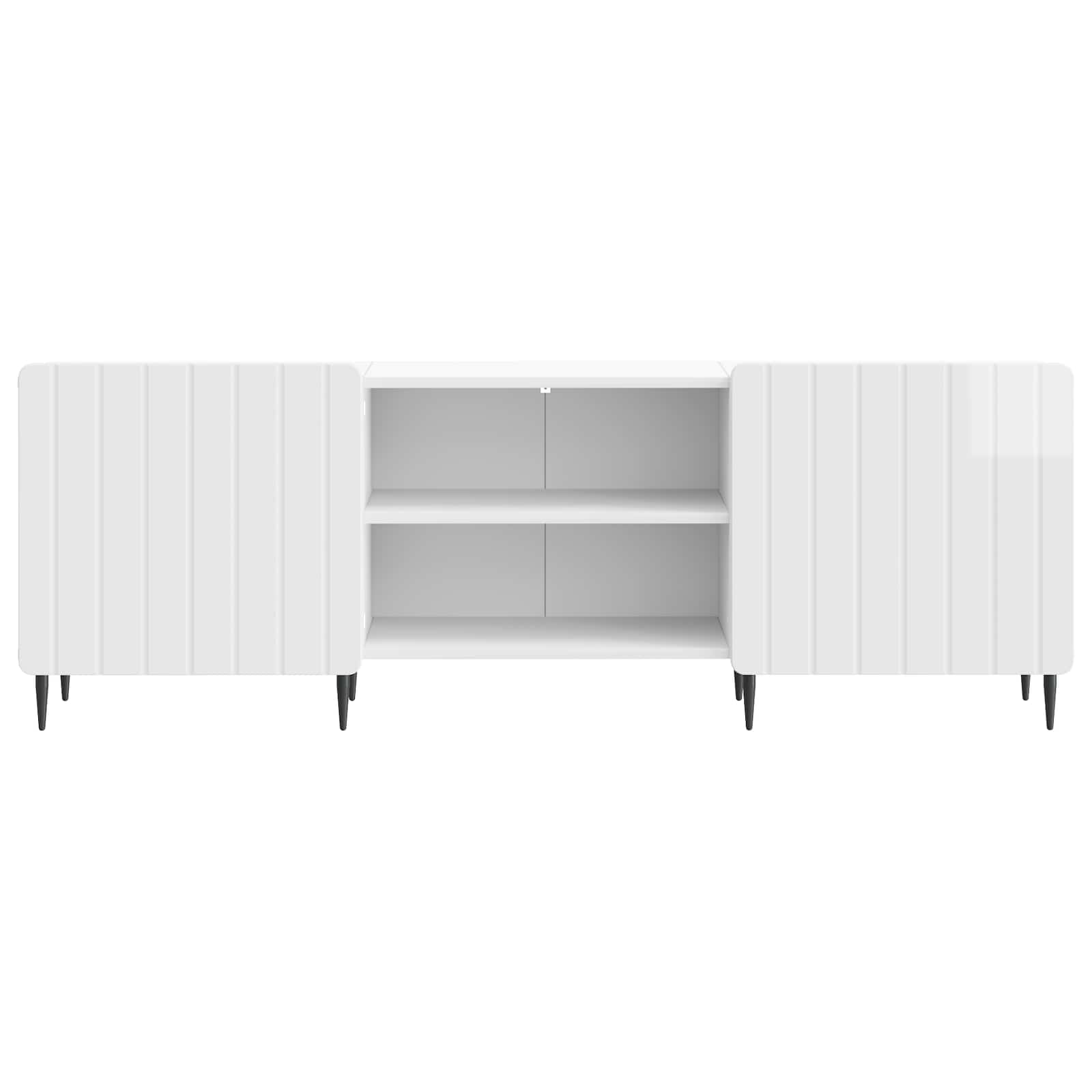 TV galdiņš spīdīgi balts 150 x 31 x 52 cm