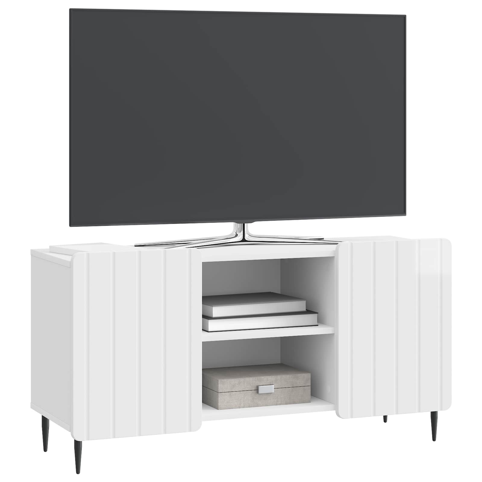 Televizoriaus spintelė Itin blizgi balta 102 x 34,5 x 52 cm