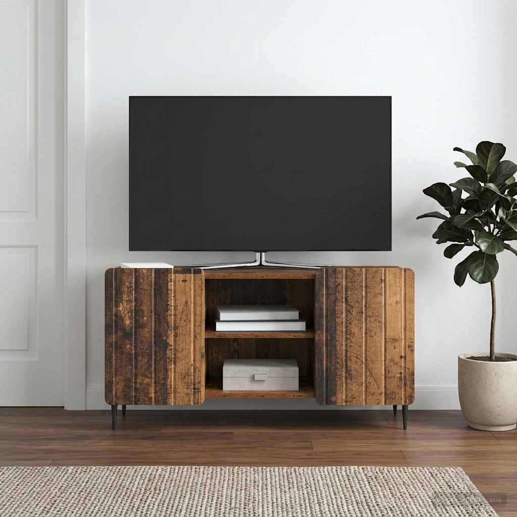 TV skapītis, nolietota koka apdare, 102 x 34,5 x 52 cm