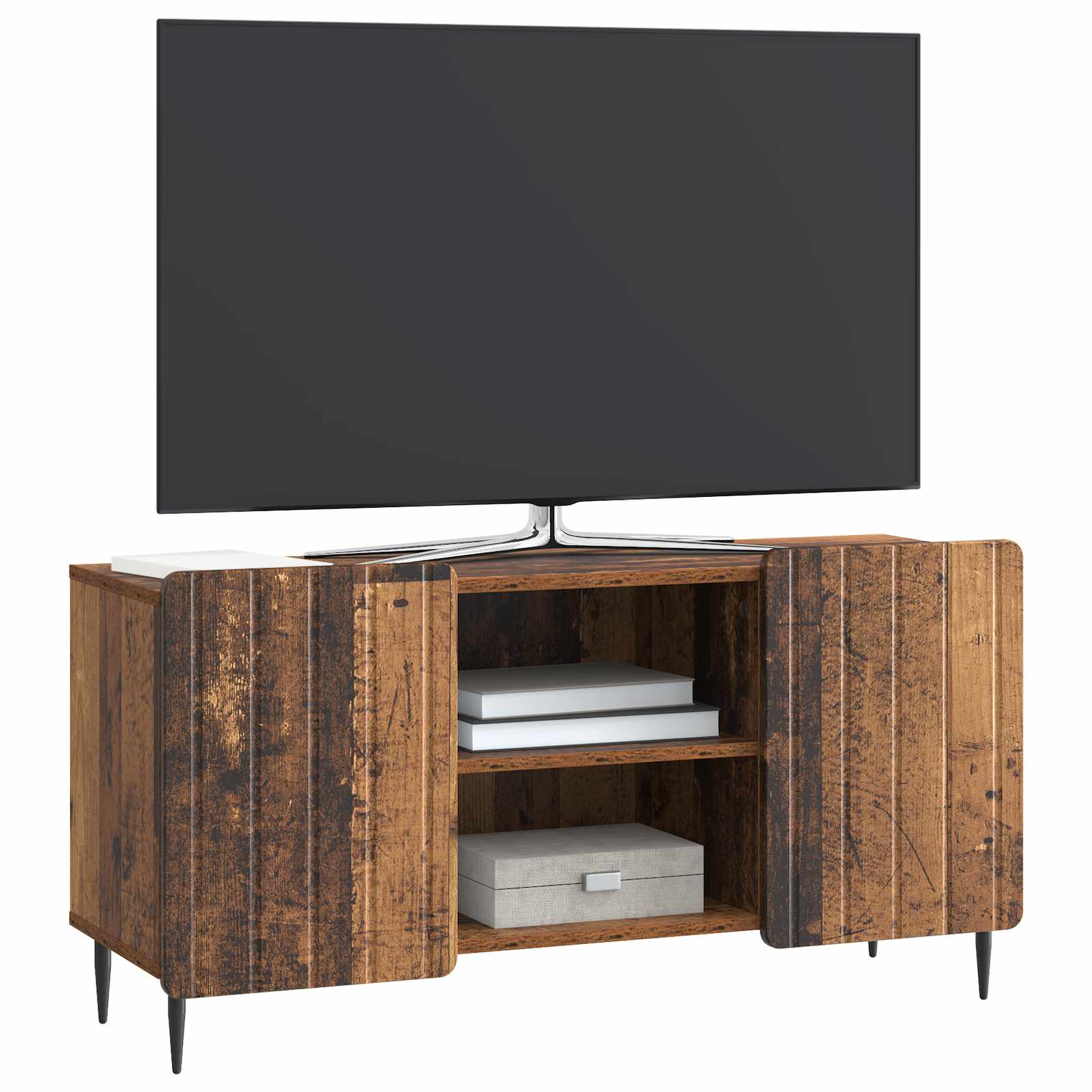 TV skapītis, nolietota koka apdare, 102 x 34,5 x 52 cm