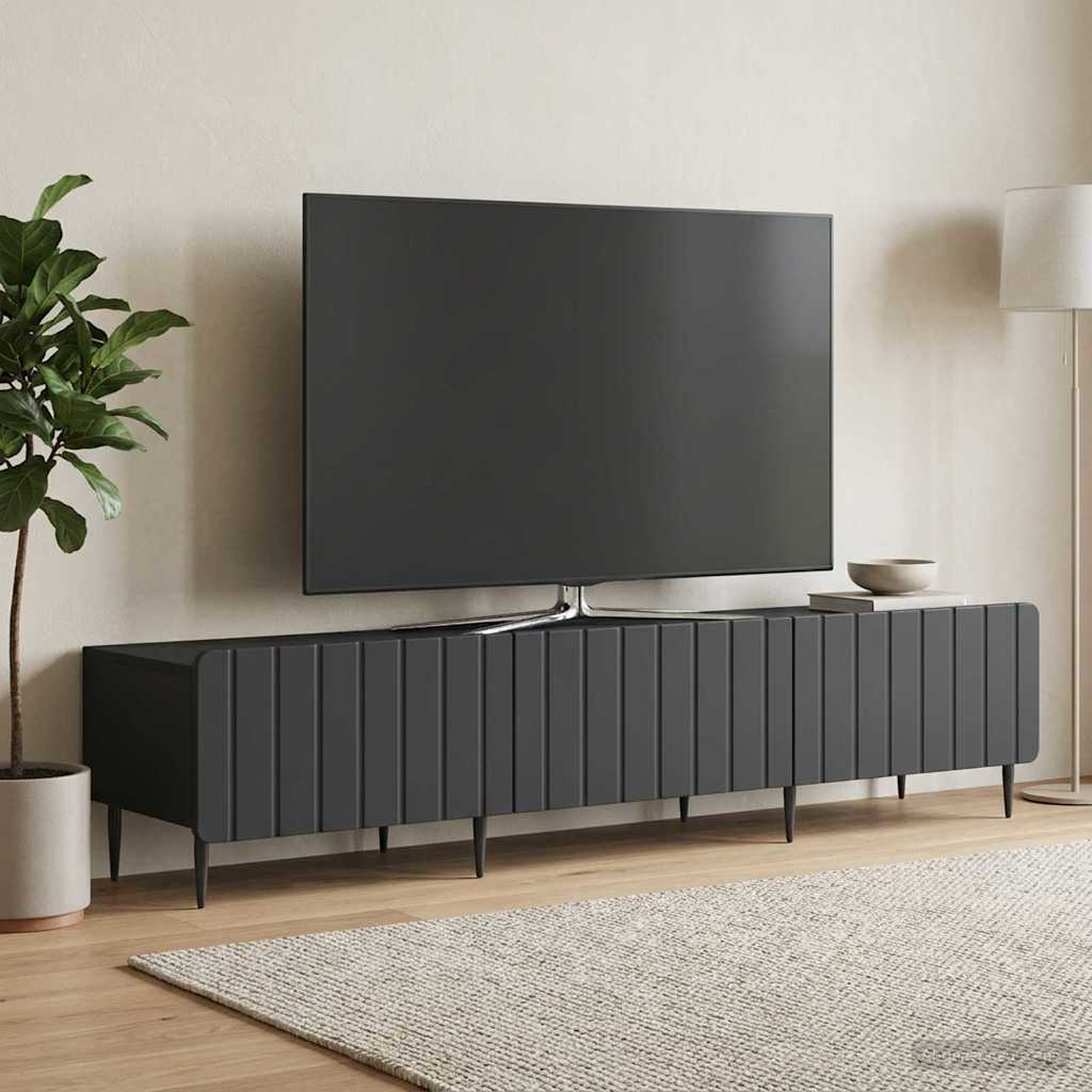 TV skapītis ar atvilktnēm, melns, 147 x 34,5 x 32 cm