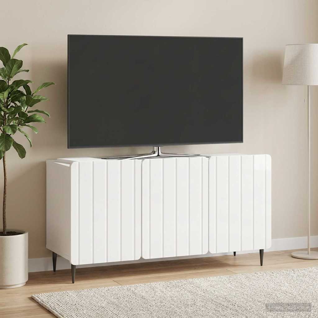 Televizora skapītis Spīdīgi balts 99 x 34,5 x 52 cm