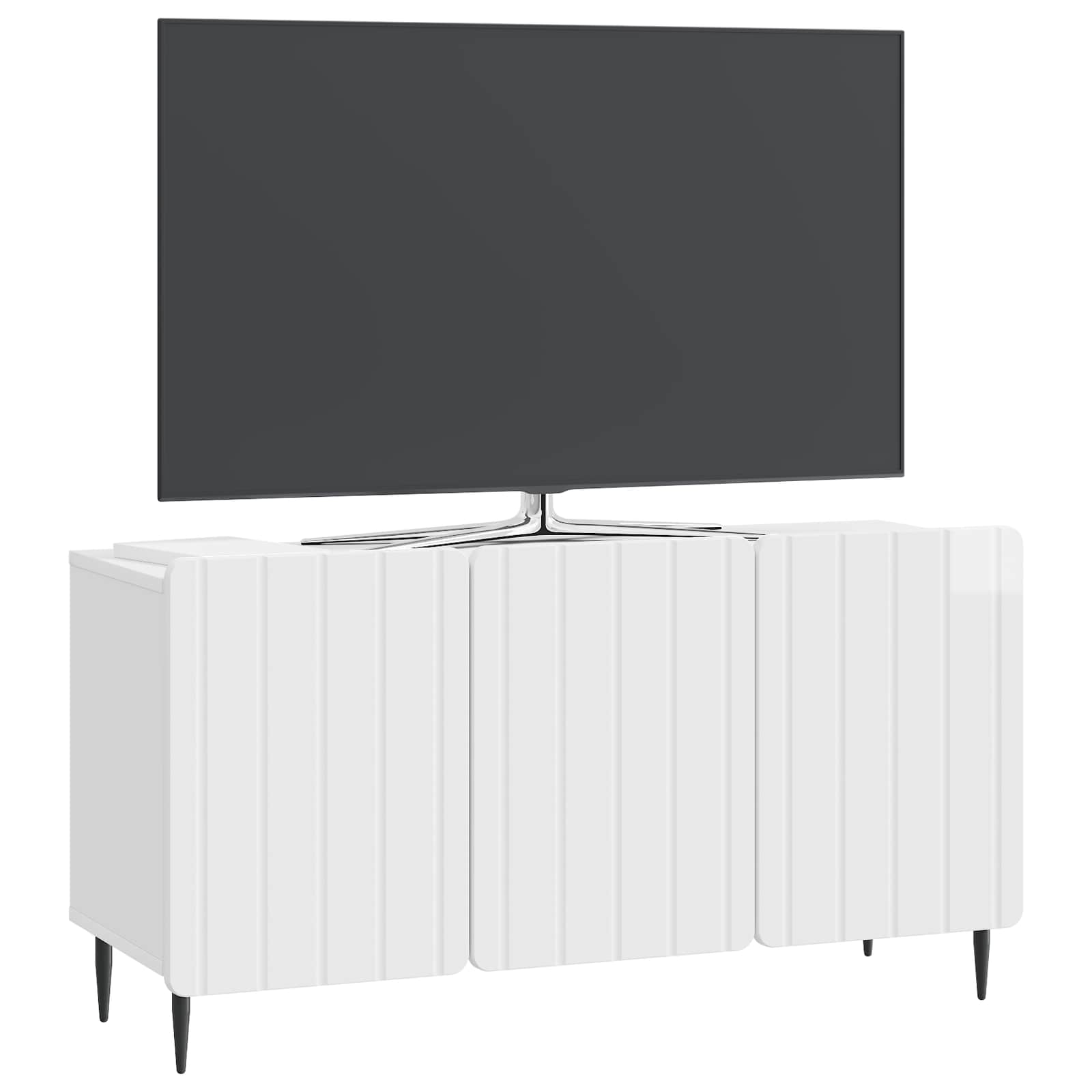 Televizora skapītis Spīdīgi balts 99 x 34,5 x 52 cm