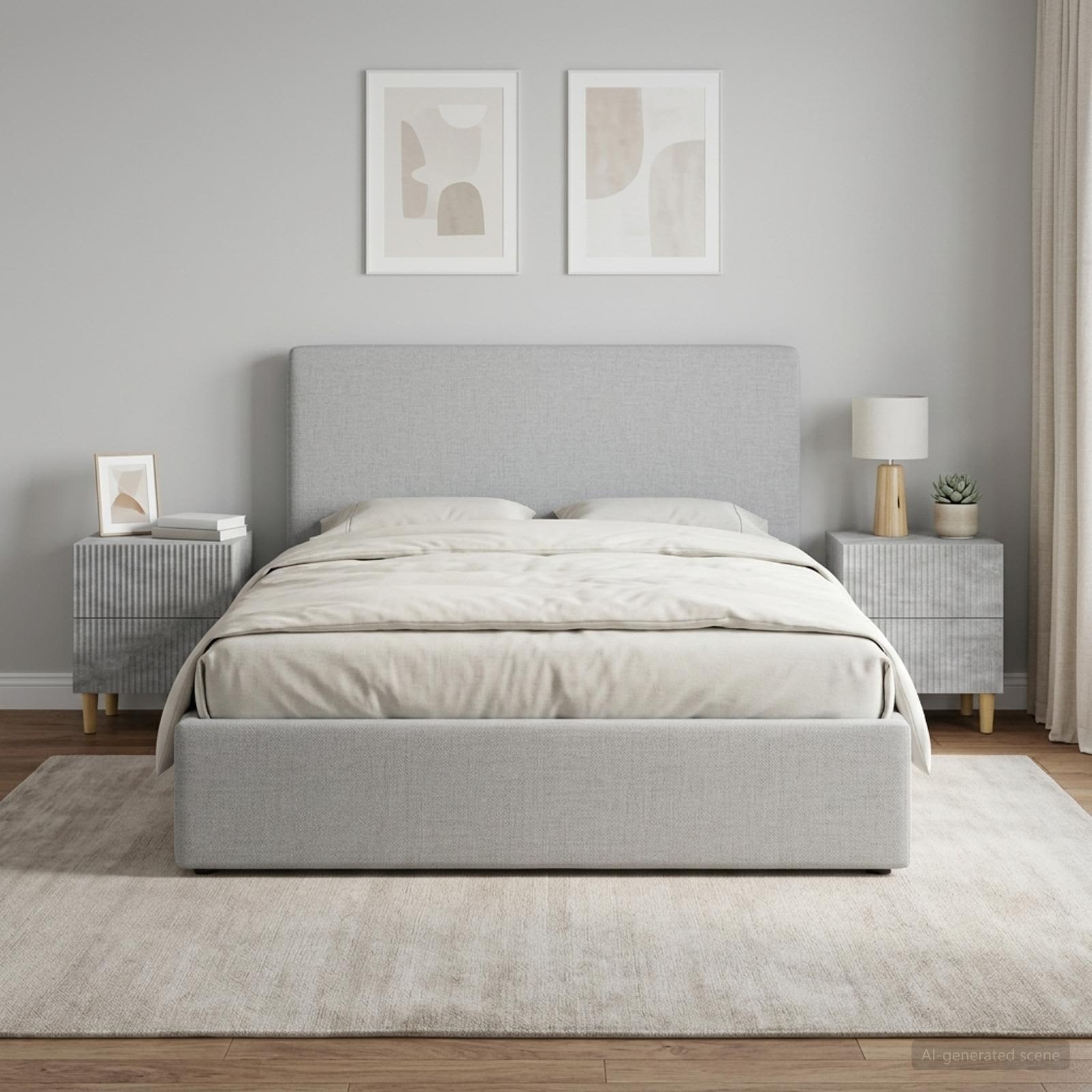Šalia lovos spintelė 2 pcs Betono pilka 43 x 34,5 x 48 cm