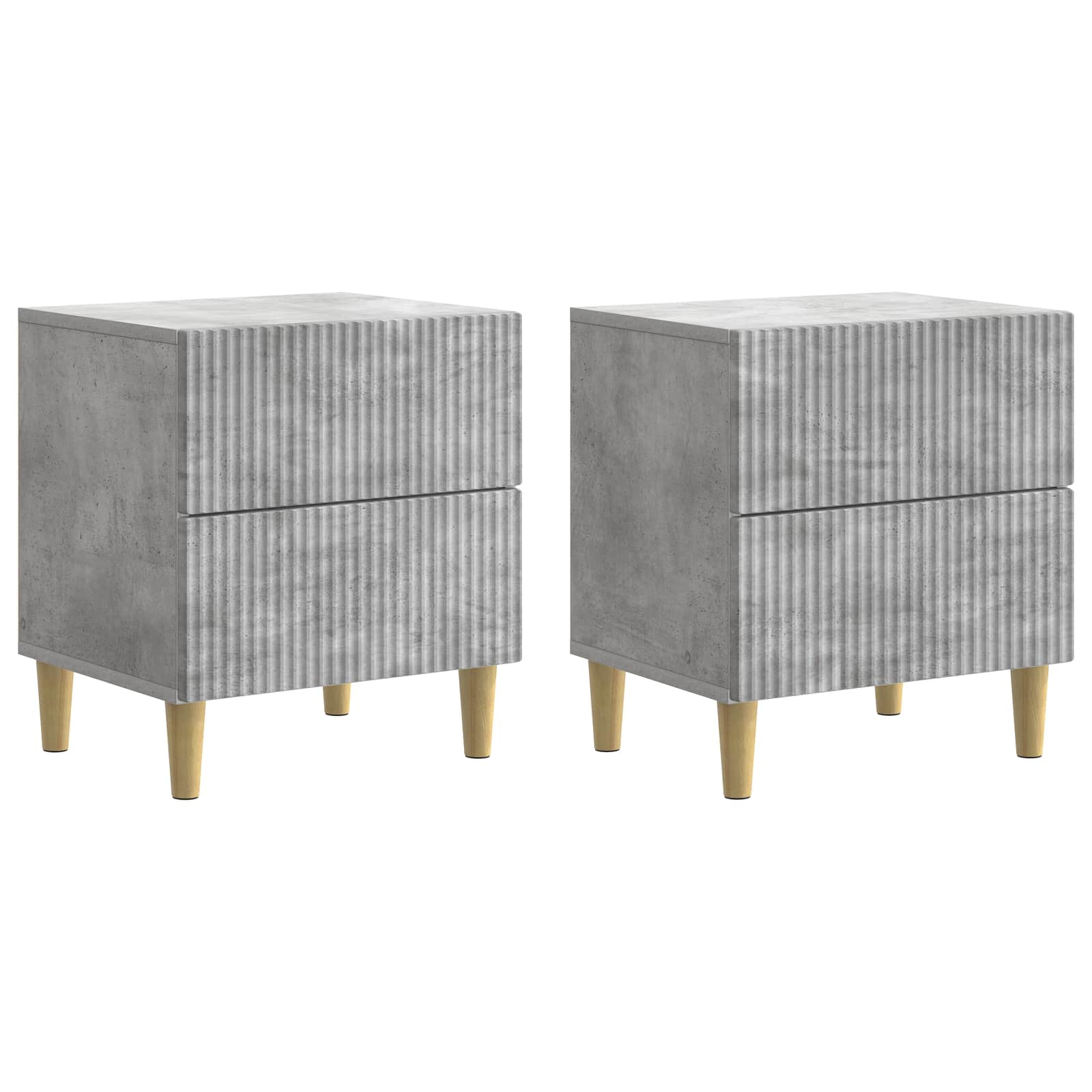 Šalia lovos spintelė 2 pcs Betono pilka 43 x 34,5 x 48 cm