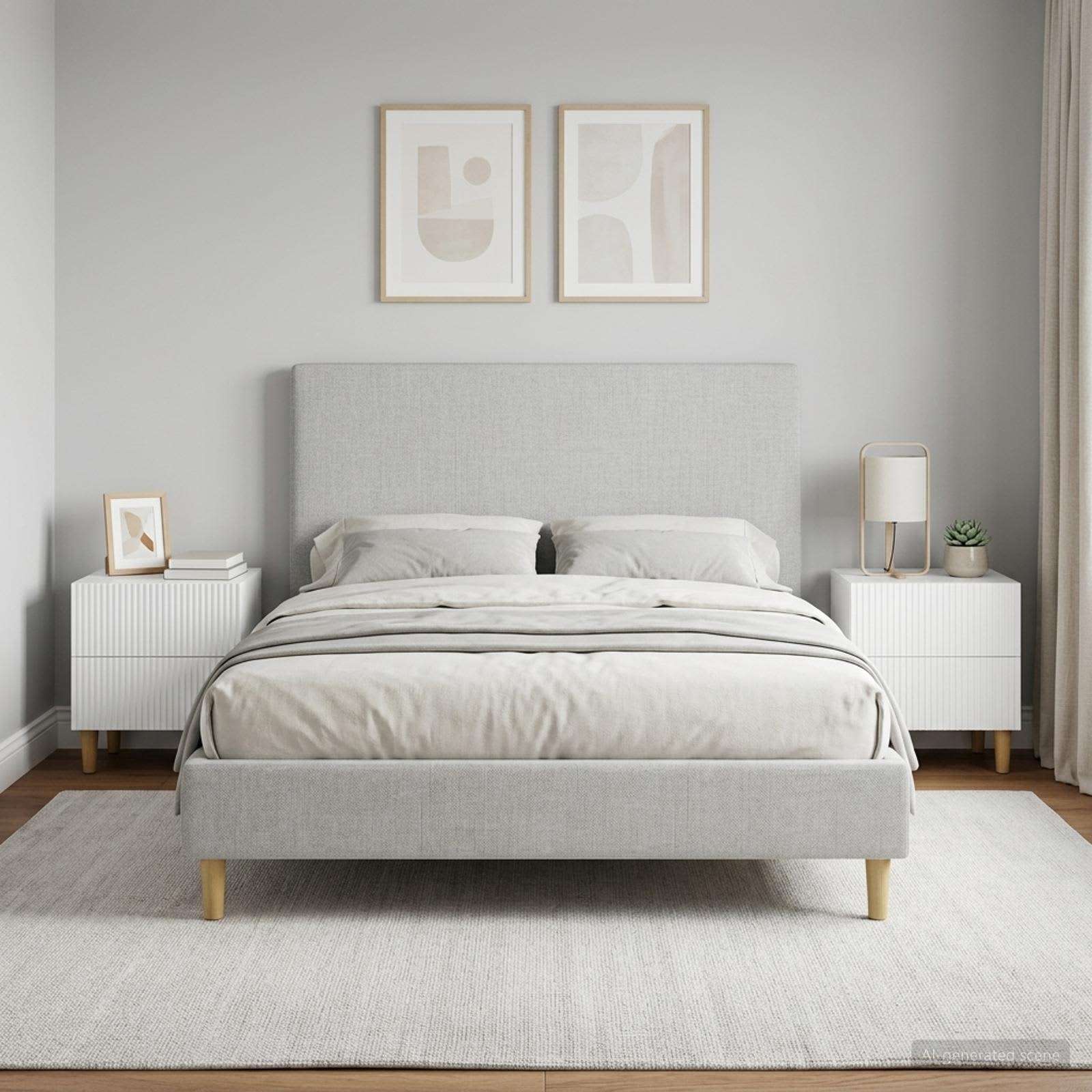 Šalia lovos spintelė 2 pcs Itin blizgi balta 43 x 34,5 x 48 cm