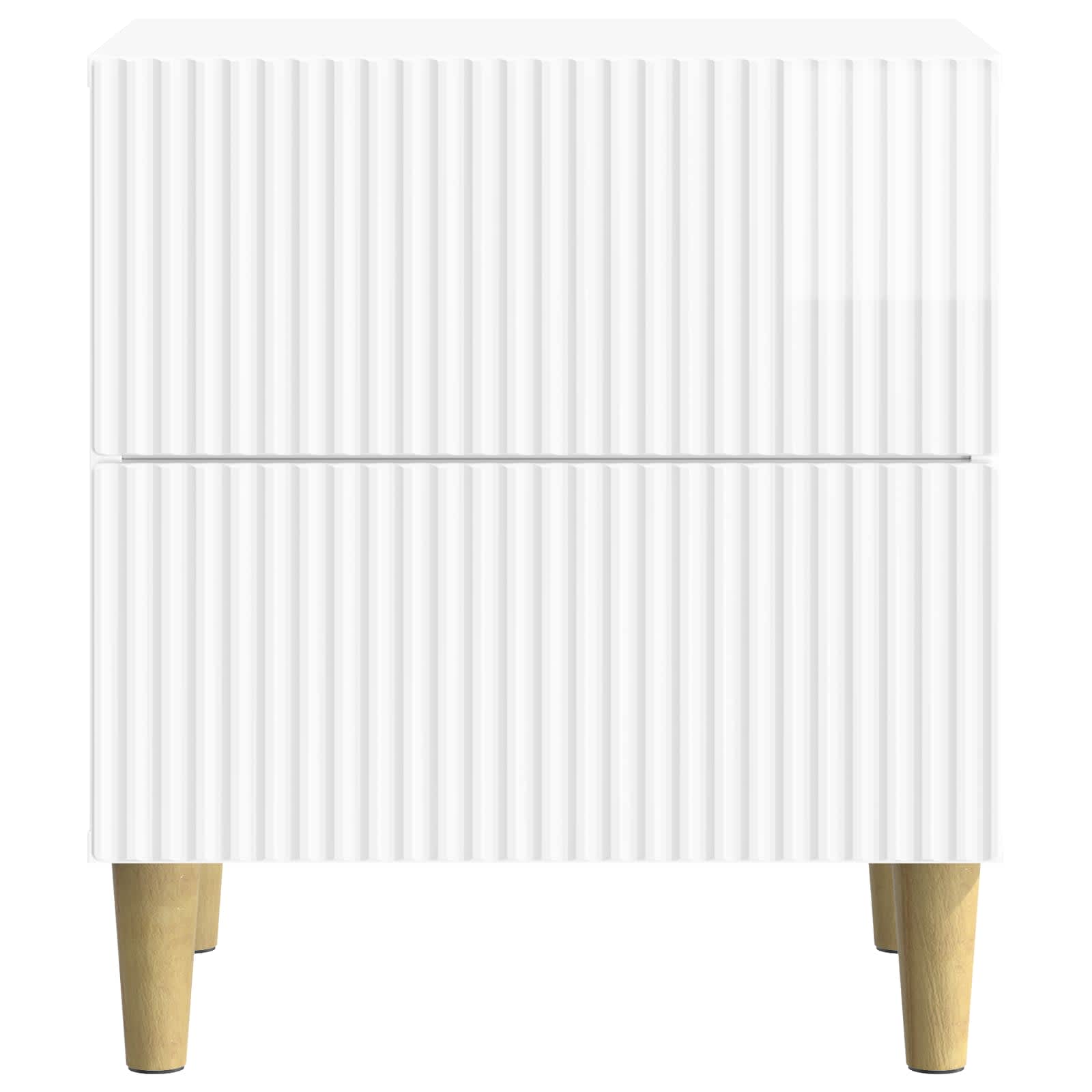 Šalia lovos spintelė 2 pcs Itin blizgi balta 43 x 34,5 x 48 cm