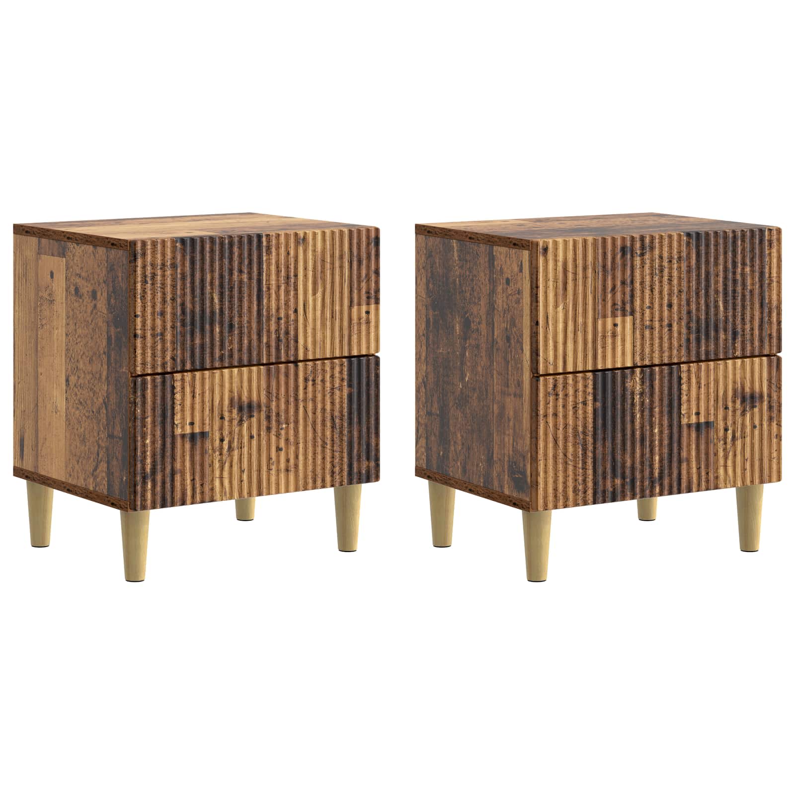 Šalia lovos spintelė 2 pcs Sendintos medienos 43 x 34,5 x 48 cm