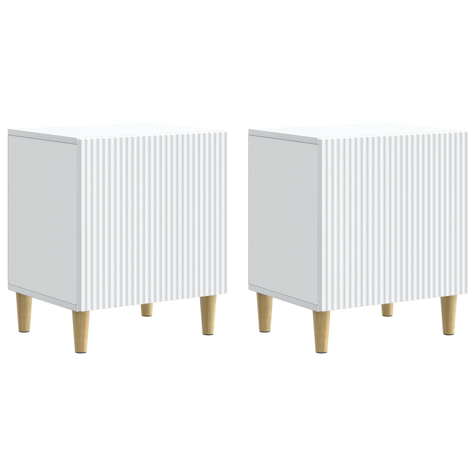 Šalia lovos spintelė 2 pcs Balta 43 x 34,5 x 50 cm