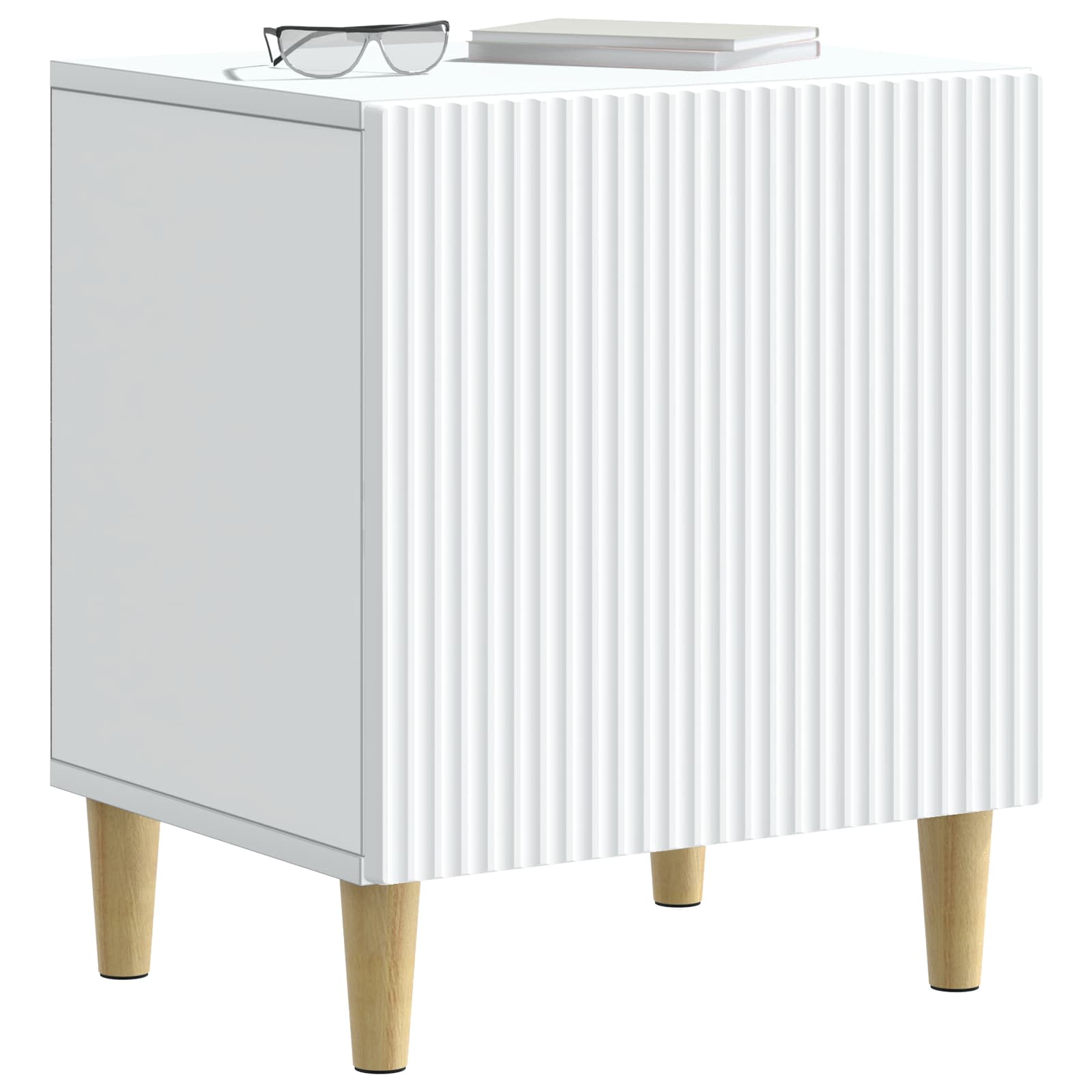 Šalia lovos spintelė 2 pcs Balta 43 x 34,5 x 50 cm