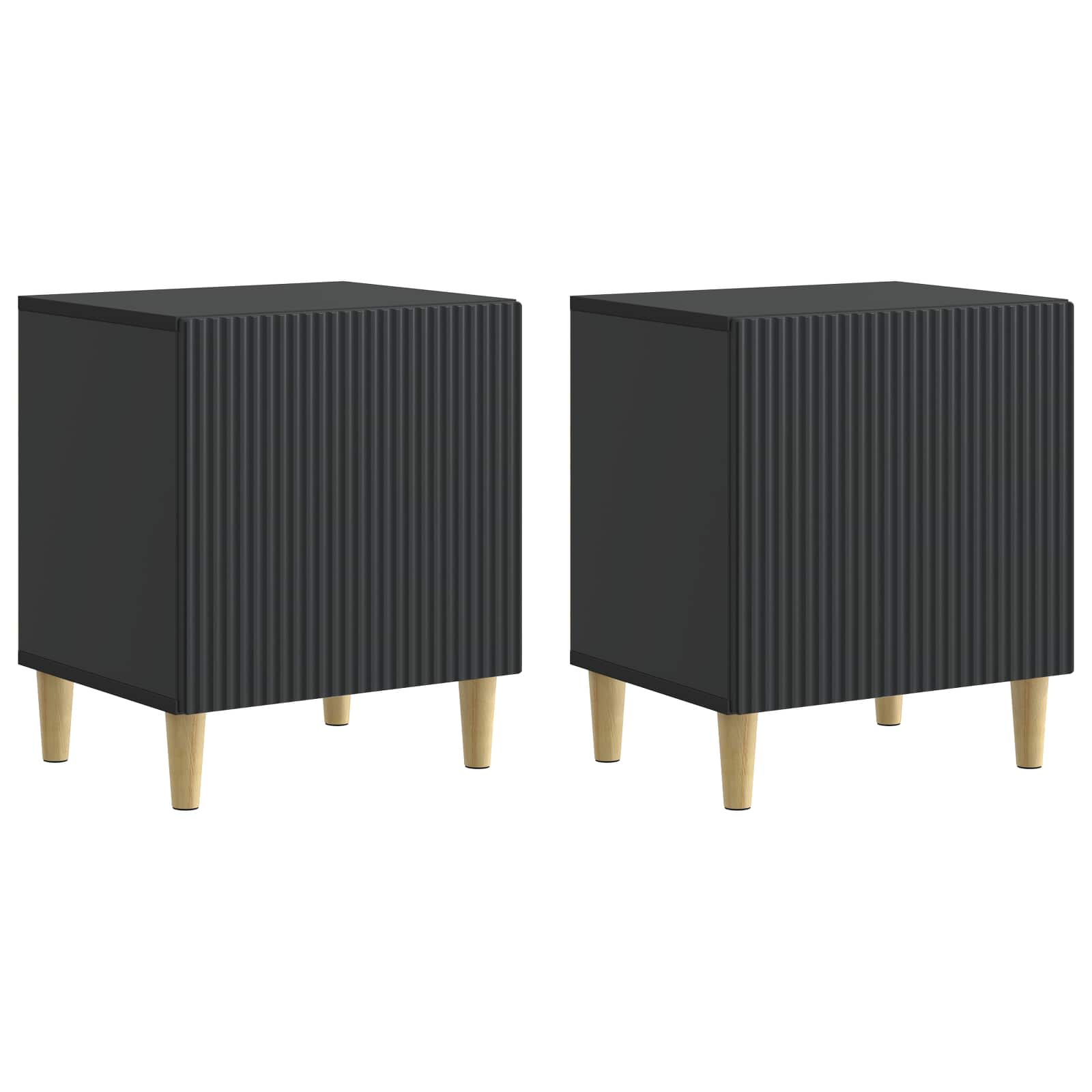 Šalia lovos spintelė 2 pcs Juoda 43 x 34,5 x 50 cm