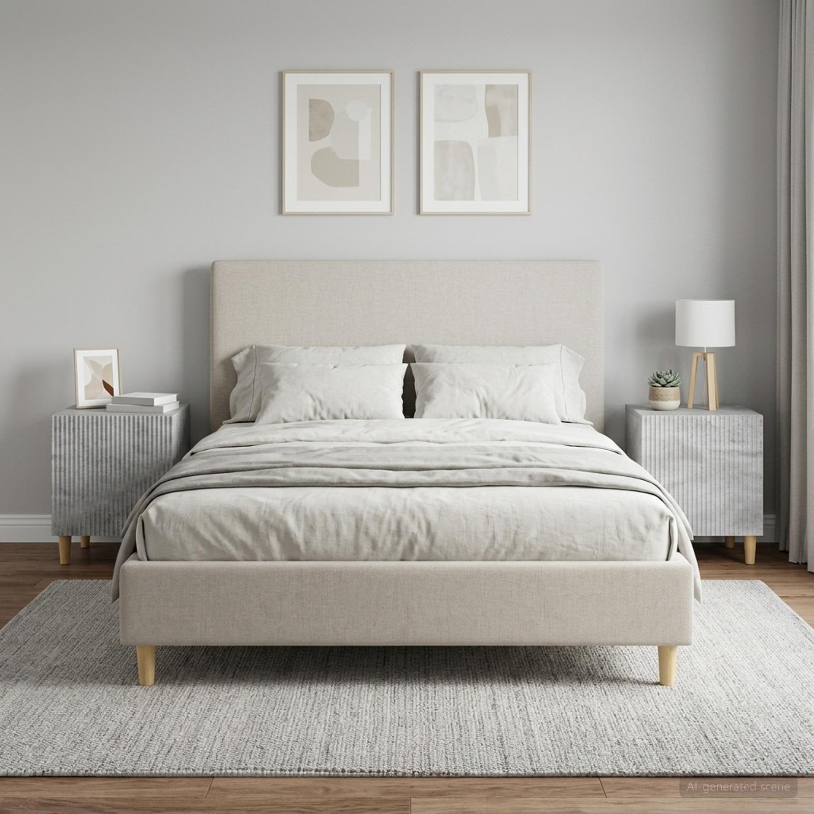 Šalia lovos spintelė 2 pcs Betono pilka 43 x 34,5 x 50 cm