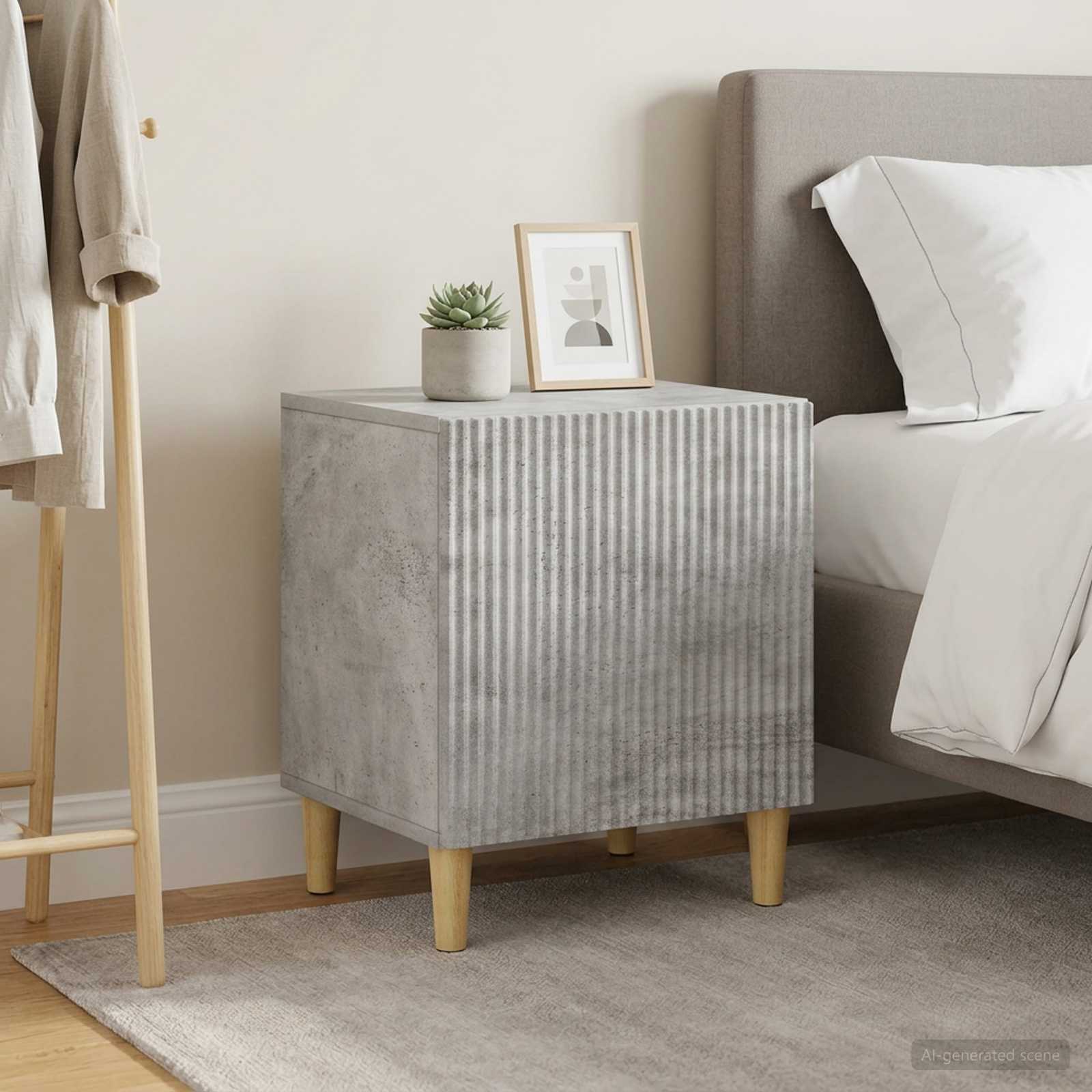 Šalia lovos spintelė 2 pcs Betono pilka 43 x 34,5 x 50 cm