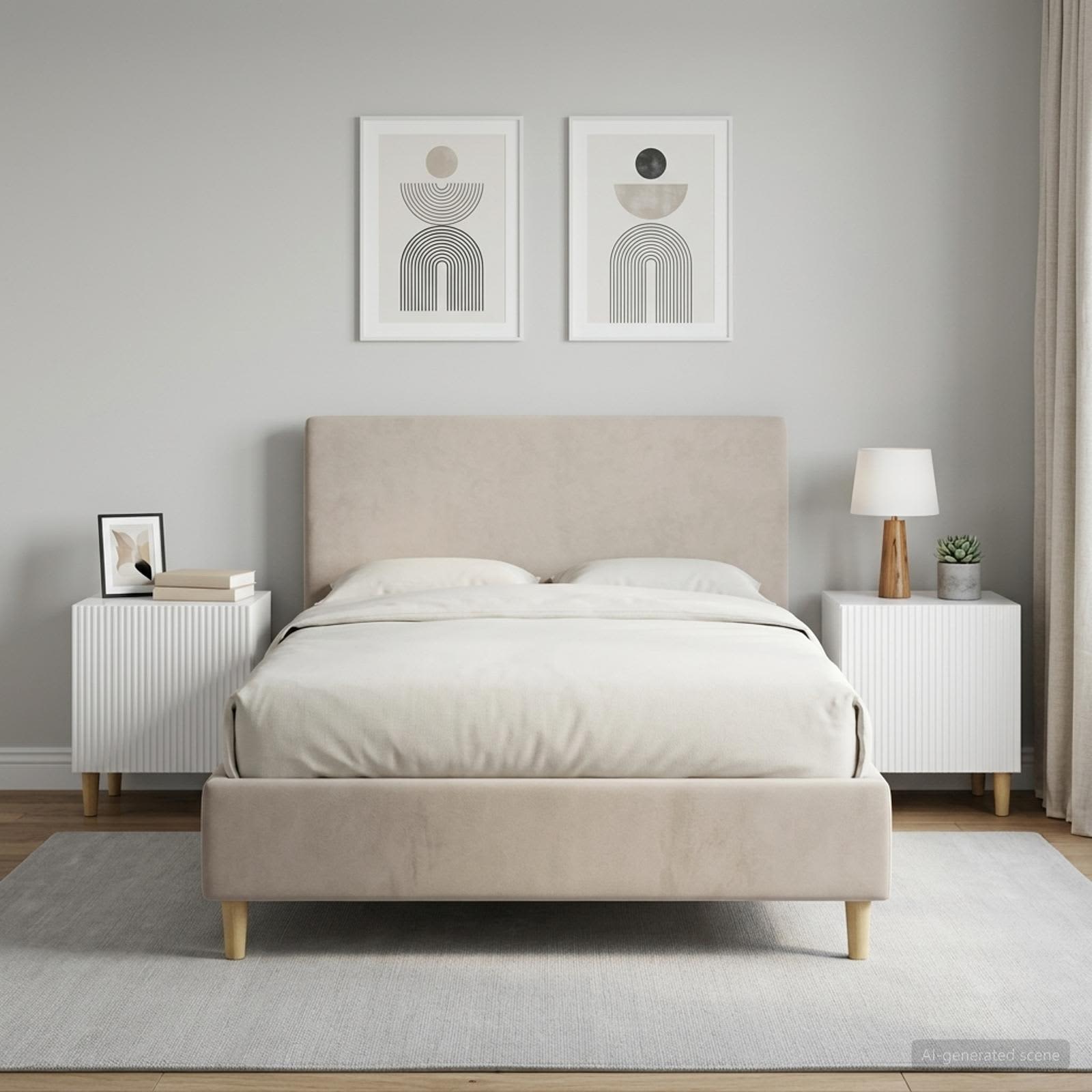 Šalia lovos spintelė 2 pcs Itin blizgi balta 43 x 34,5 x 50 cm