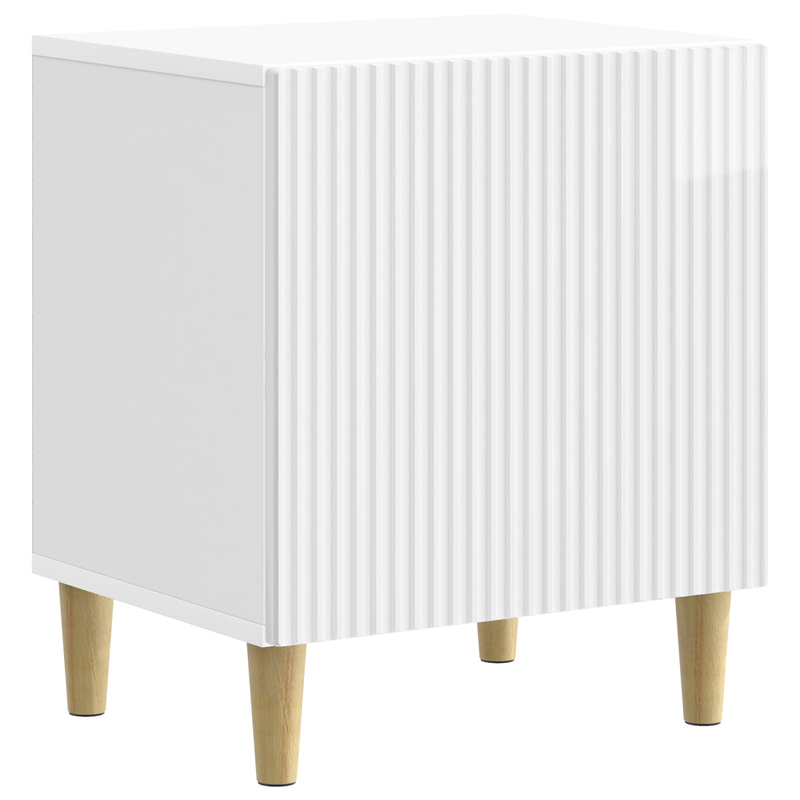 Šalia lovos spintelė 2 pcs Itin blizgi balta 43 x 34,5 x 50 cm