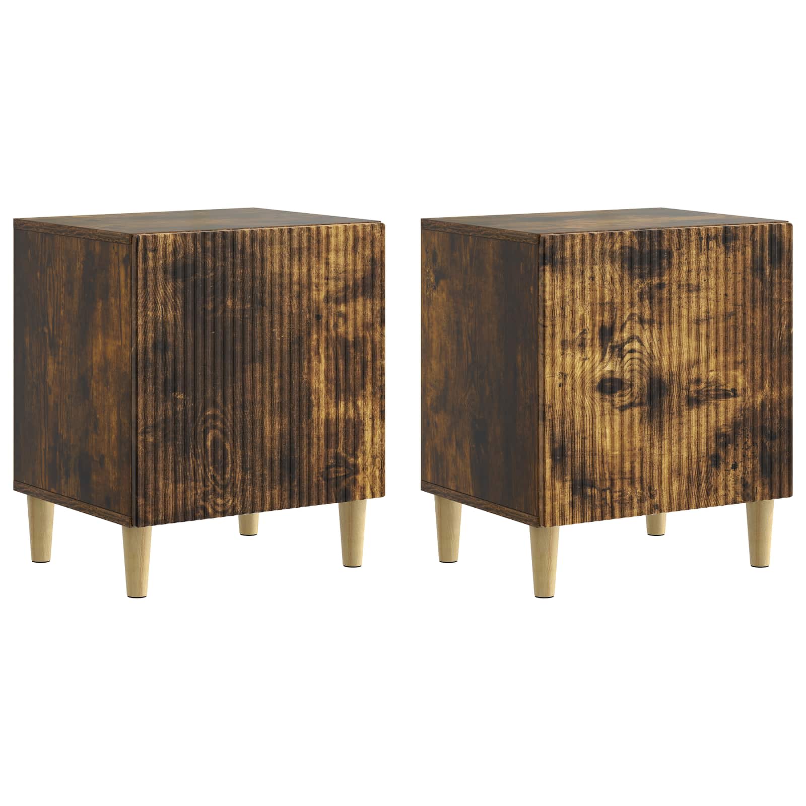 Šalia lovos spintelė 2 pcs Dūminio ąžuolo 43 x 34,5 x 50 cm