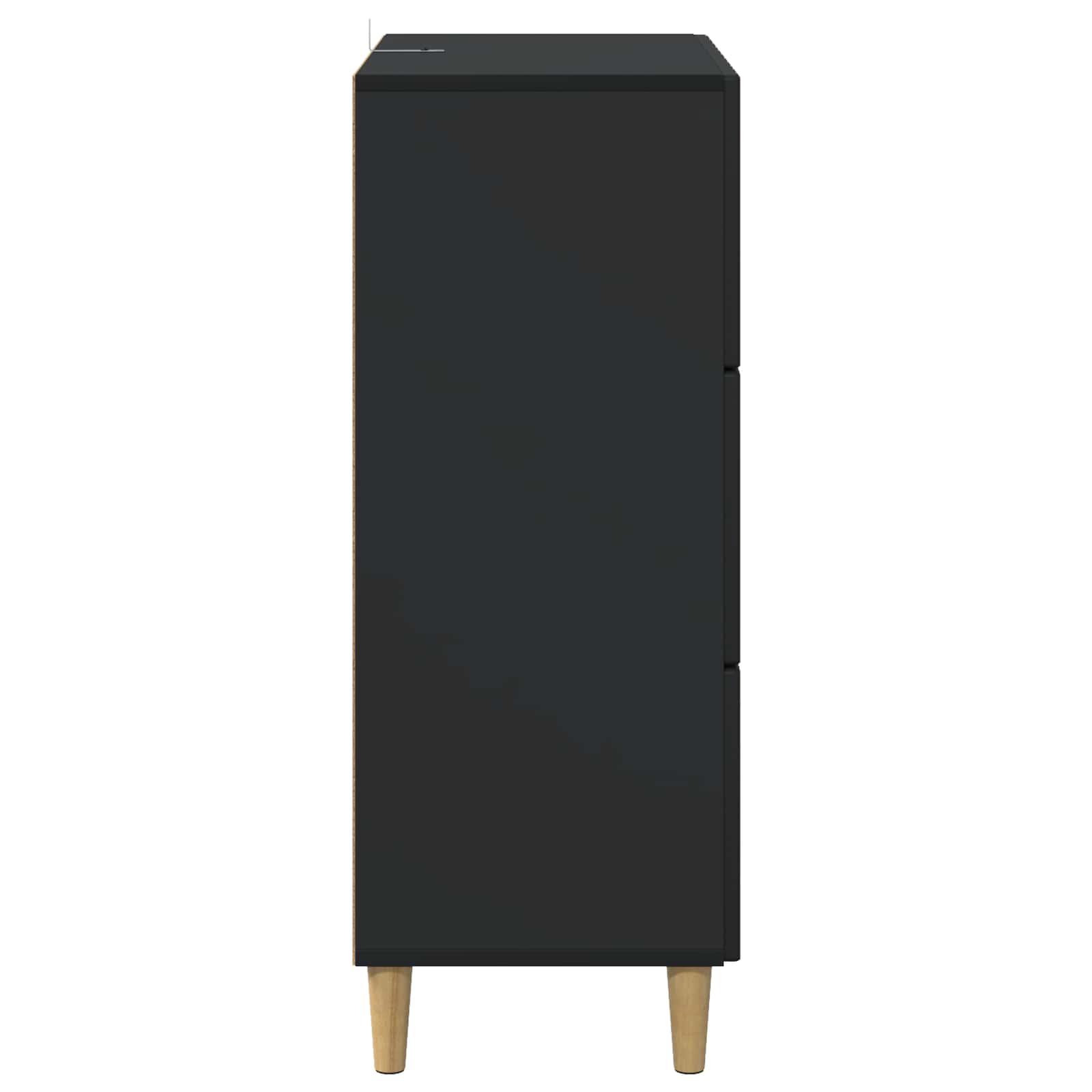 Kumodes skapītis melns 66 x 34,5 x 90 cm Apstrādāta koksne