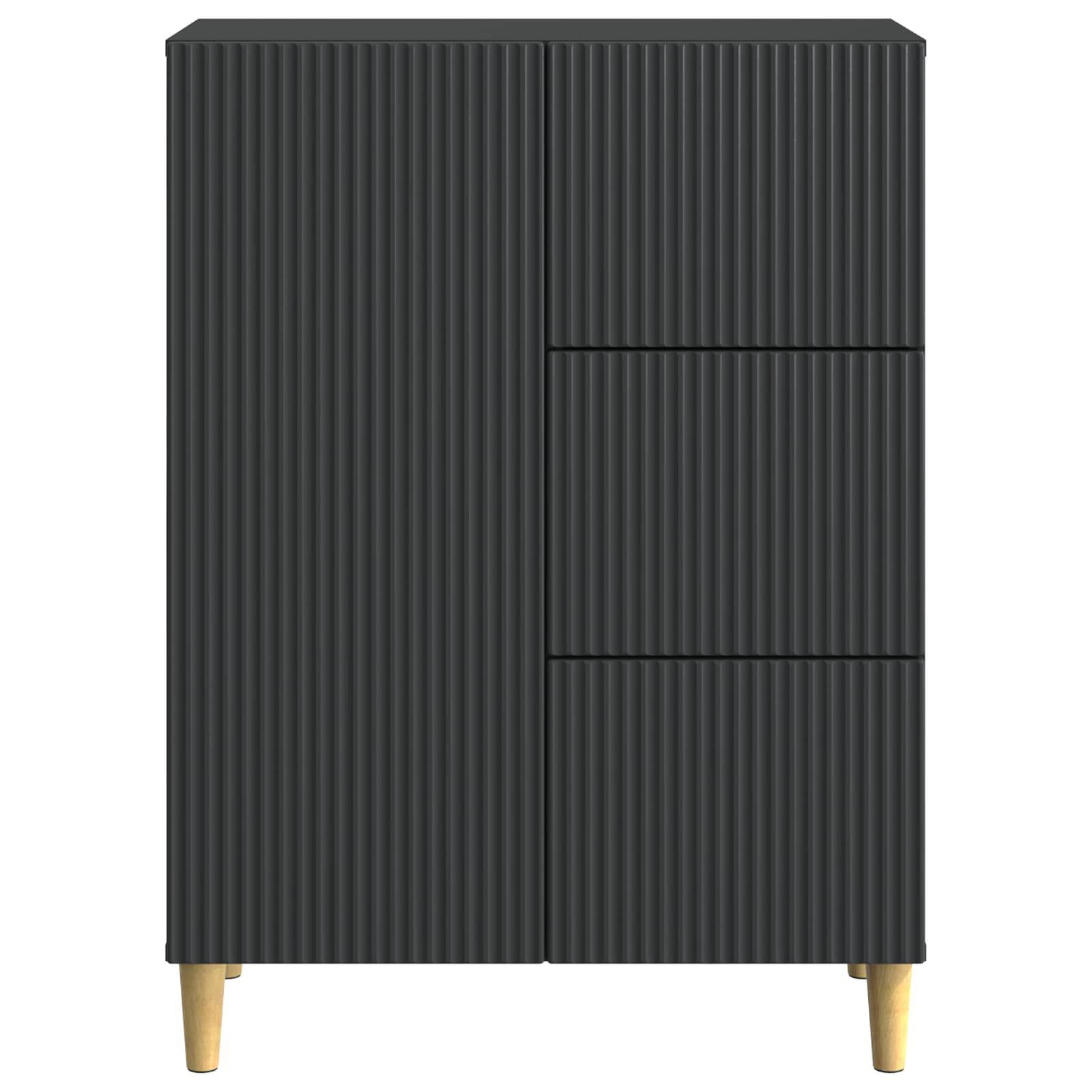 Kabalas su stalčių Juoda 66 x 34,5 x 90 cm Apdirbta mediena