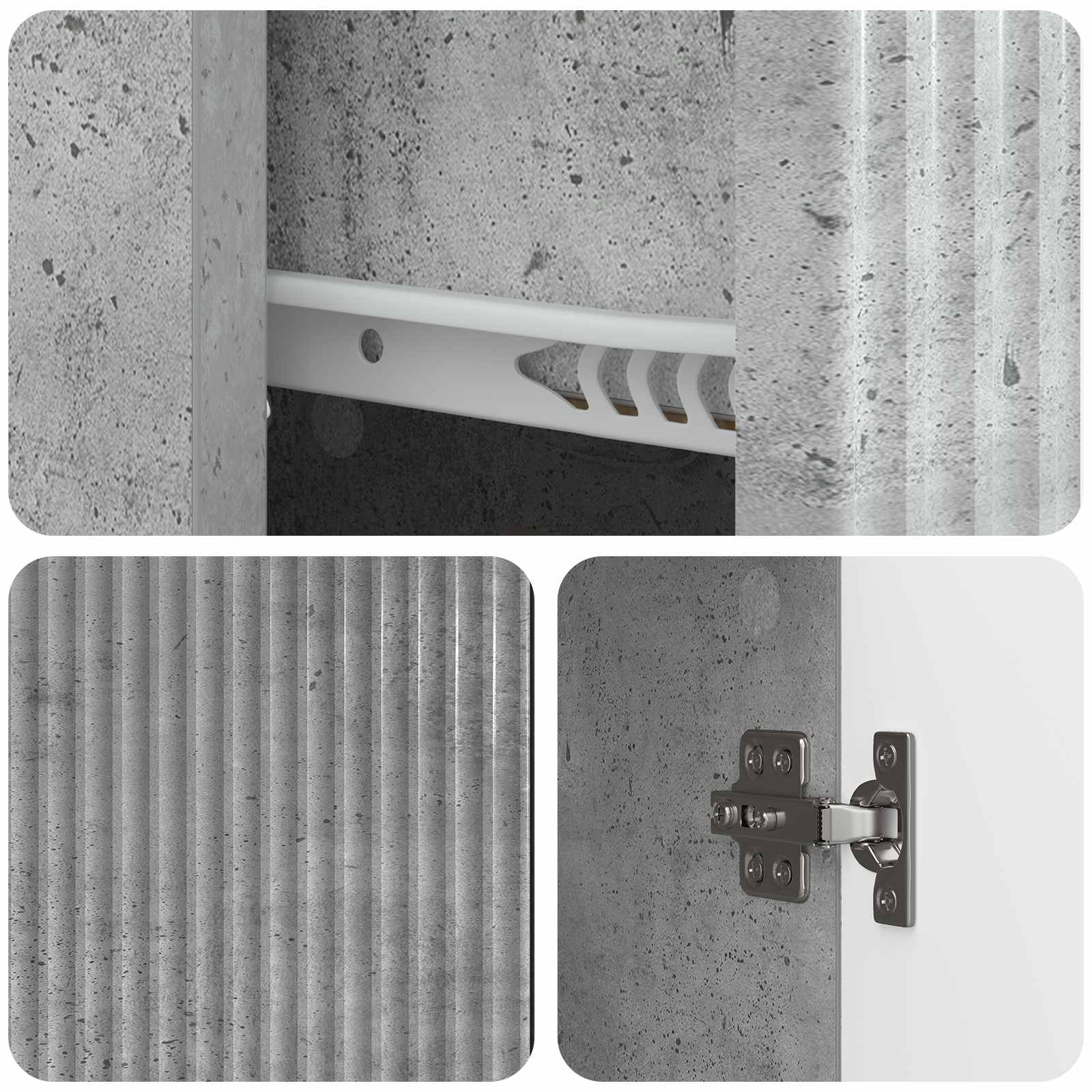 Kabalas Betono pilka 66 x 34,5 x 90 cm Apdirbta mediena