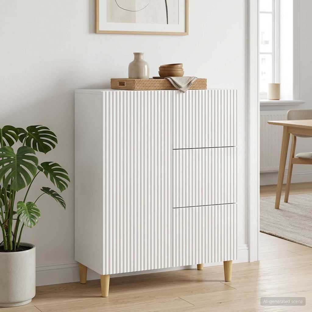 Kabalas Īpaši spīdīgi balts 66 x 34,5 x 90 cm Inženierijas koks