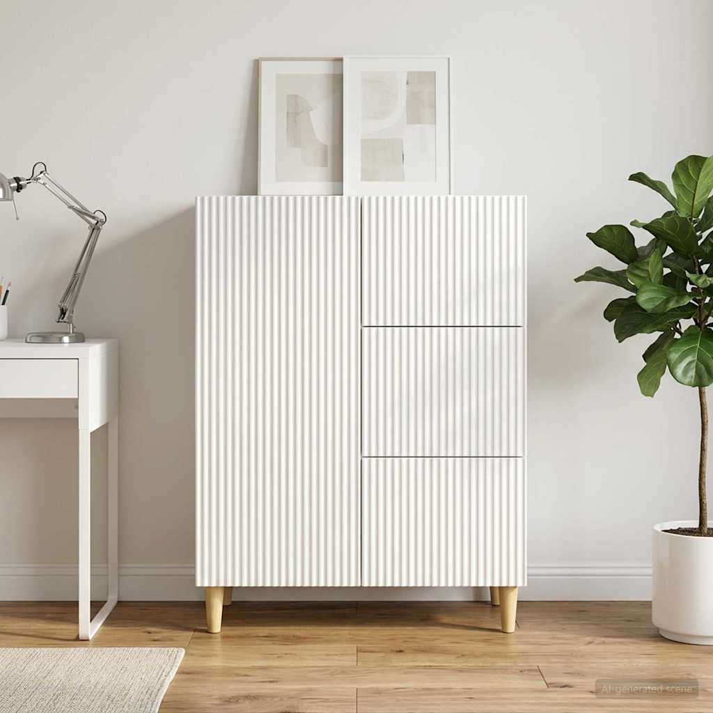 Kabalas Īpaši spīdīgi balts 66 x 34,5 x 90 cm Inženierijas koks