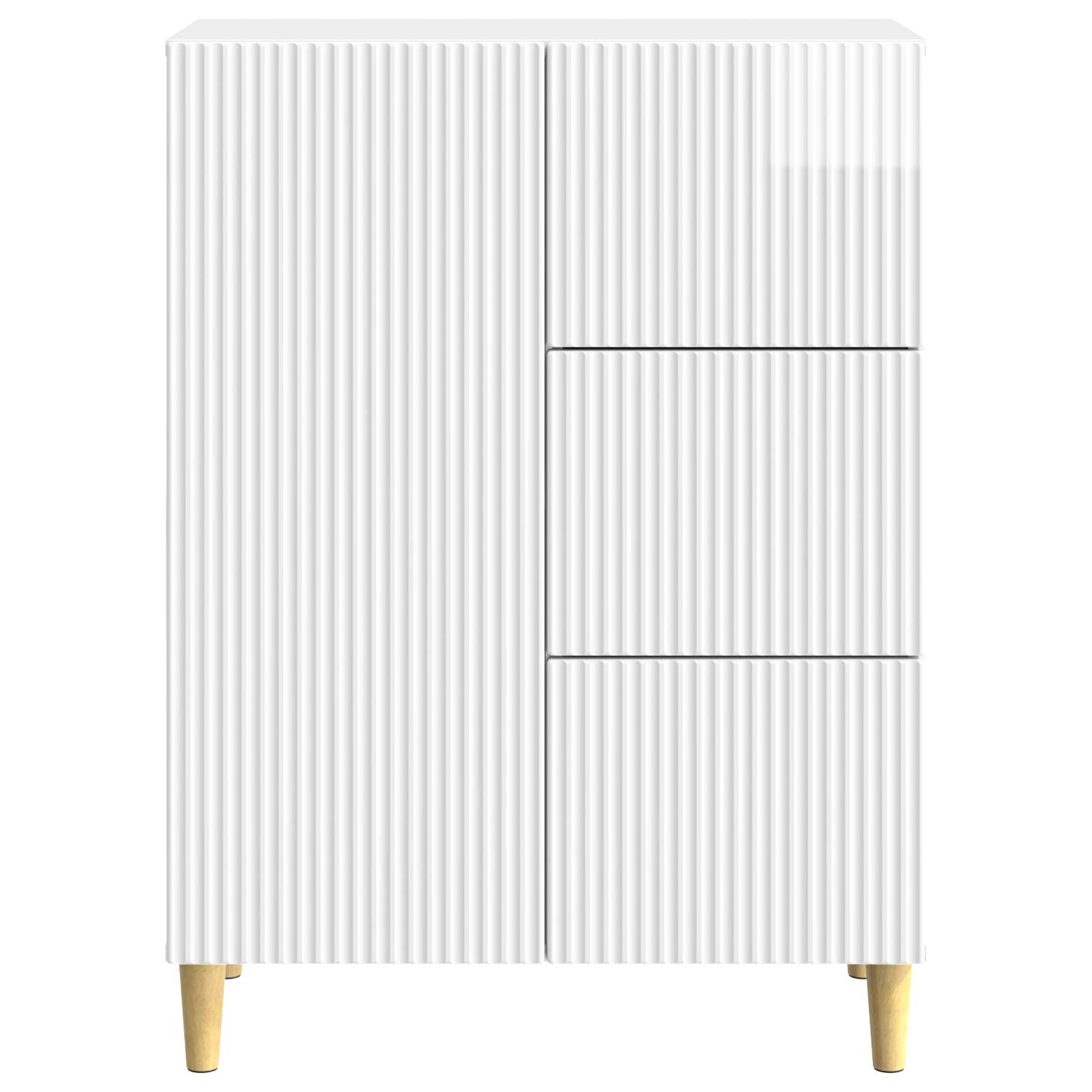 Kabalas Īpaši spīdīgi balts 66 x 34,5 x 90 cm Inženierijas koks