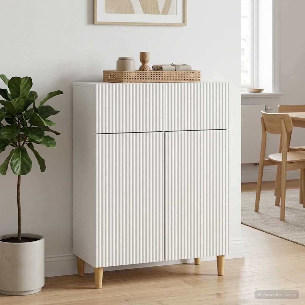 Kabalas Īpaši spīdīgi balts 66 x 34,5 x 90 cm Inženierijas koks