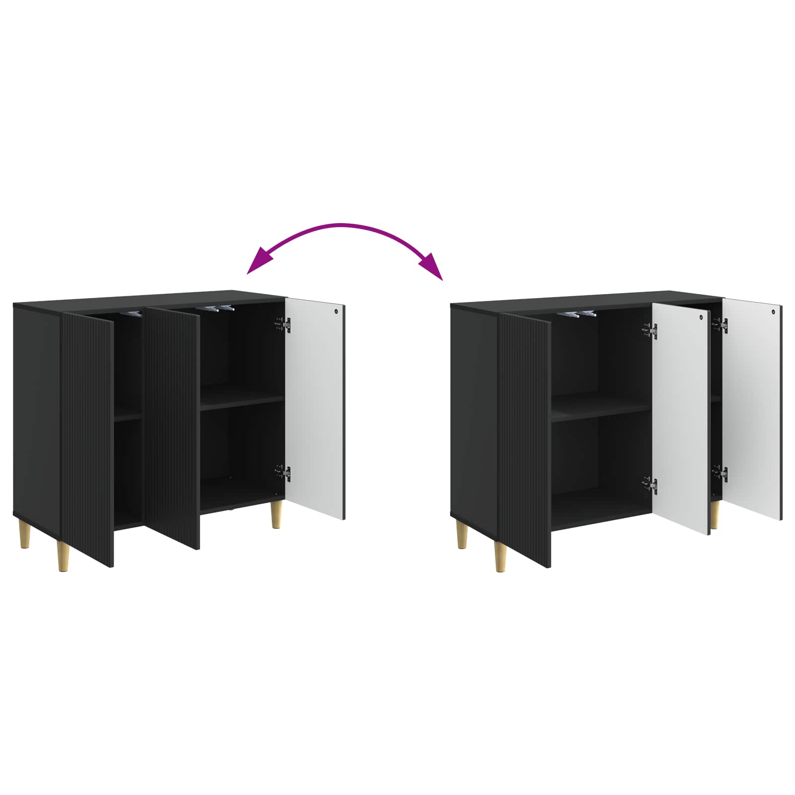 Kumode Melna 89 x 34,5 x 80 cm Apstrādāta koksne