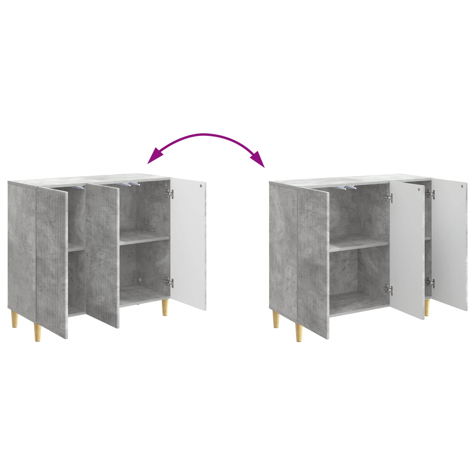 Kabalas Betono pilka 89 x 34,5 x 80 cm Apdirbta mediena