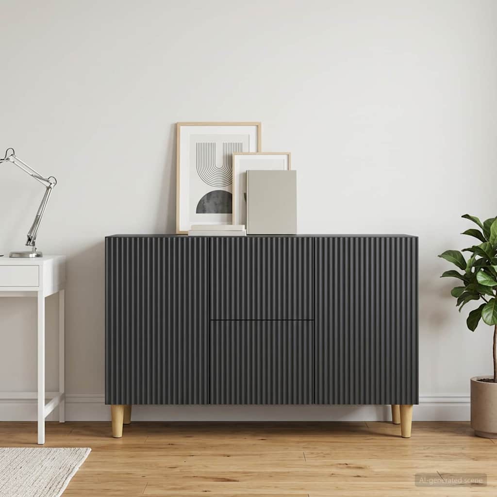 Kabalas su stalčių Juoda 89 x 34,5 x 60 cm Apdirbta mediena