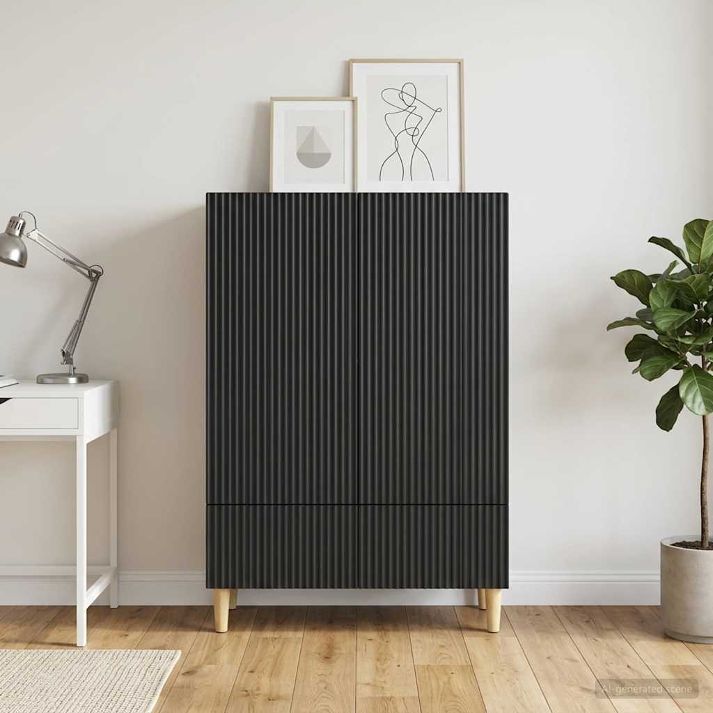 Skapis ar atvilktni Melns 66 x 34,5 x 95 cm Apstrādāta koksne