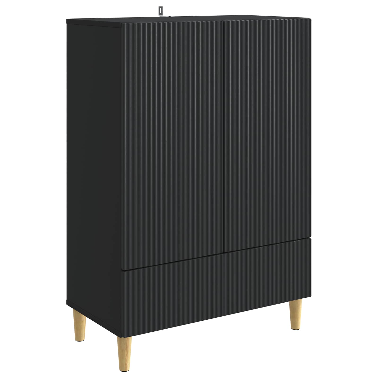 Kabalas su stalčių Juoda 66 x 34,5 x 95 cm Apdirbta mediena