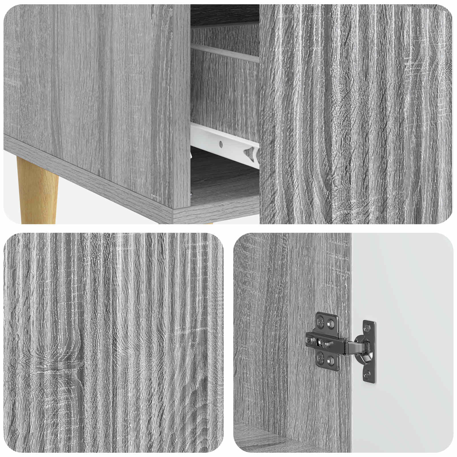 Kumode Pelēks sonoma ozols 66 x 34,5 x 95 cm Inženierijas koks