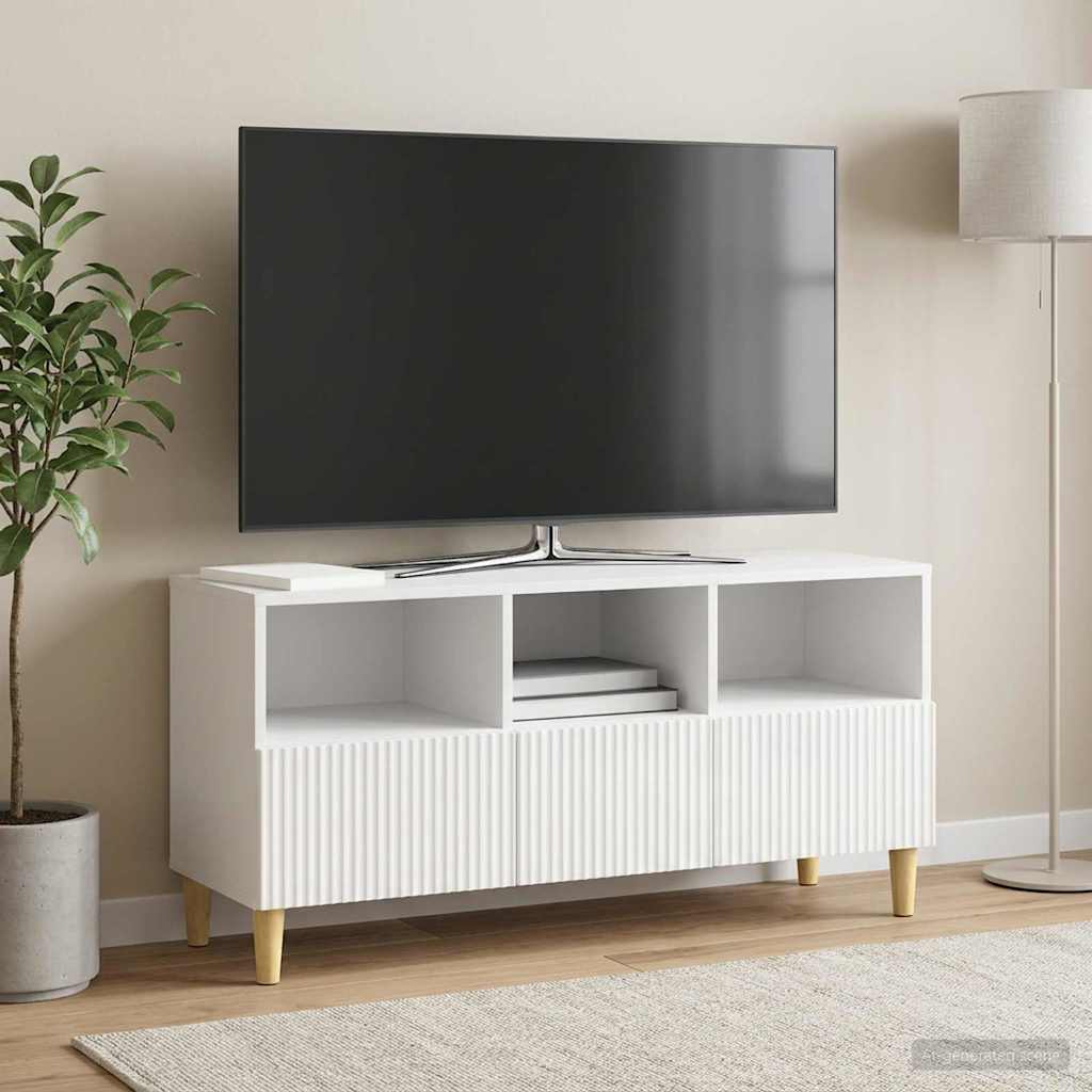 Televizoriaus spintelė Itin blizgi balta 102 x 34,5 x 50 cm