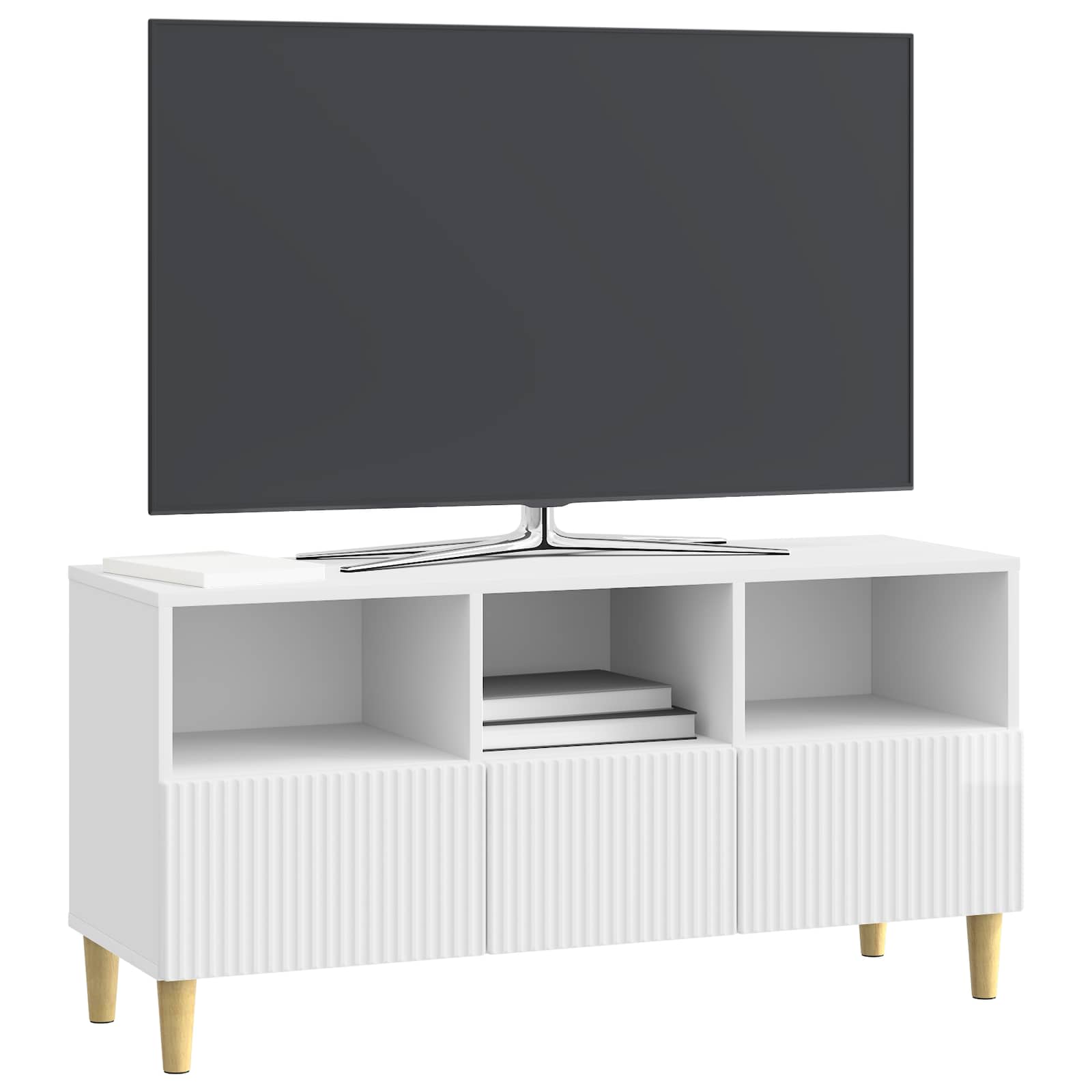 Televizoriaus spintelė Itin blizgi balta 102 x 34,5 x 50 cm
