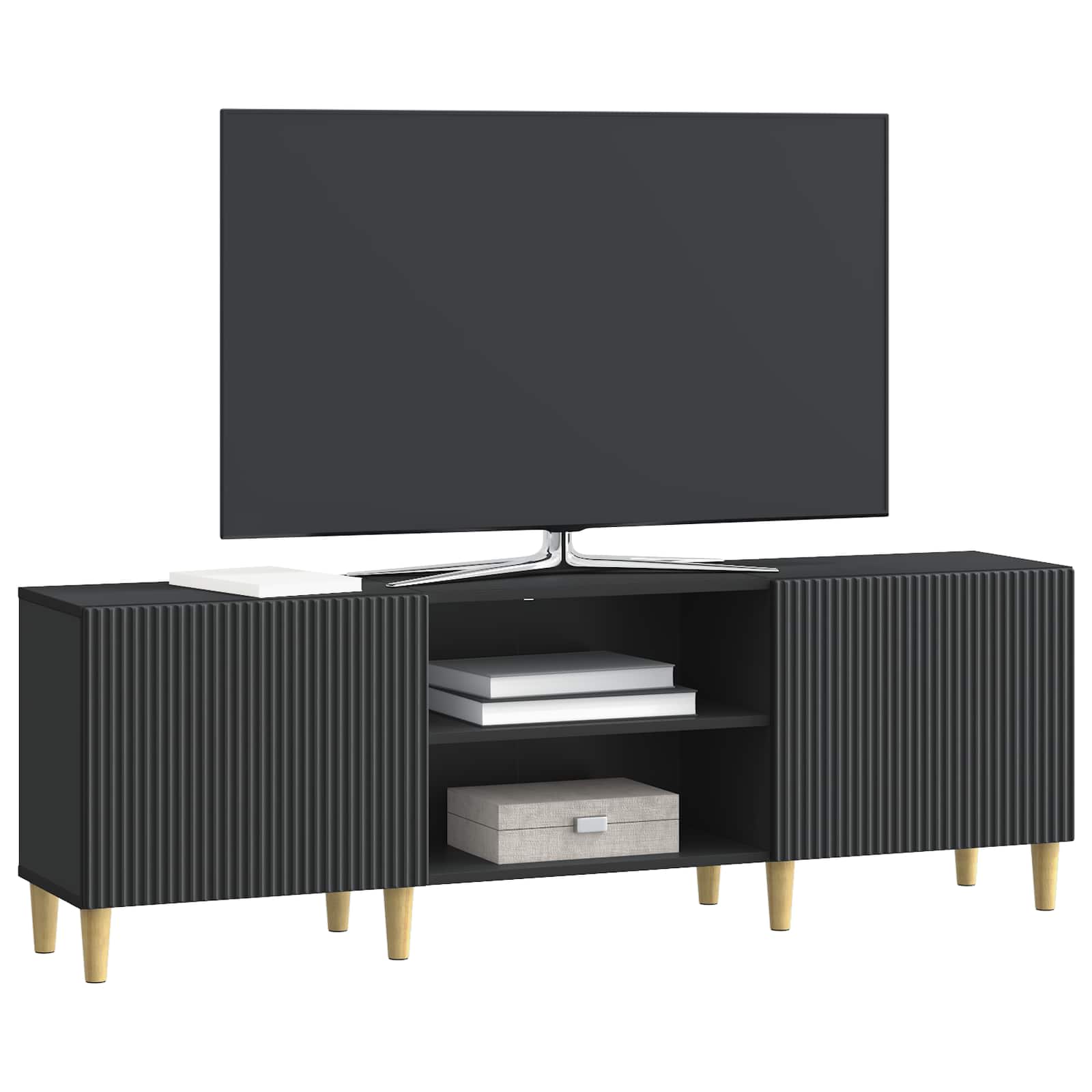 Televizoriaus spintelė Juoda 150 x 31 x 50 cm Apdirbta mediena