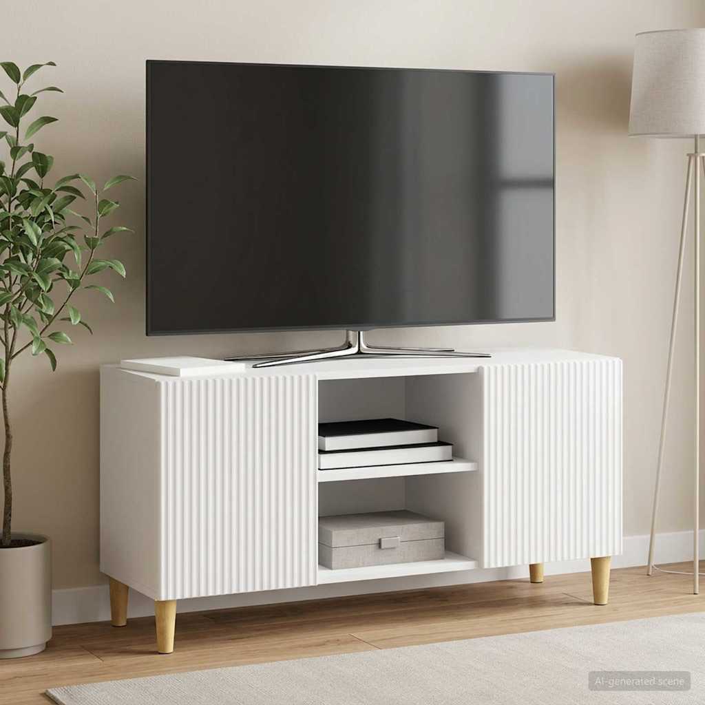 TV skapītis, īpaši spīdīgs, balts, 102 x 34,5 x 50 cm