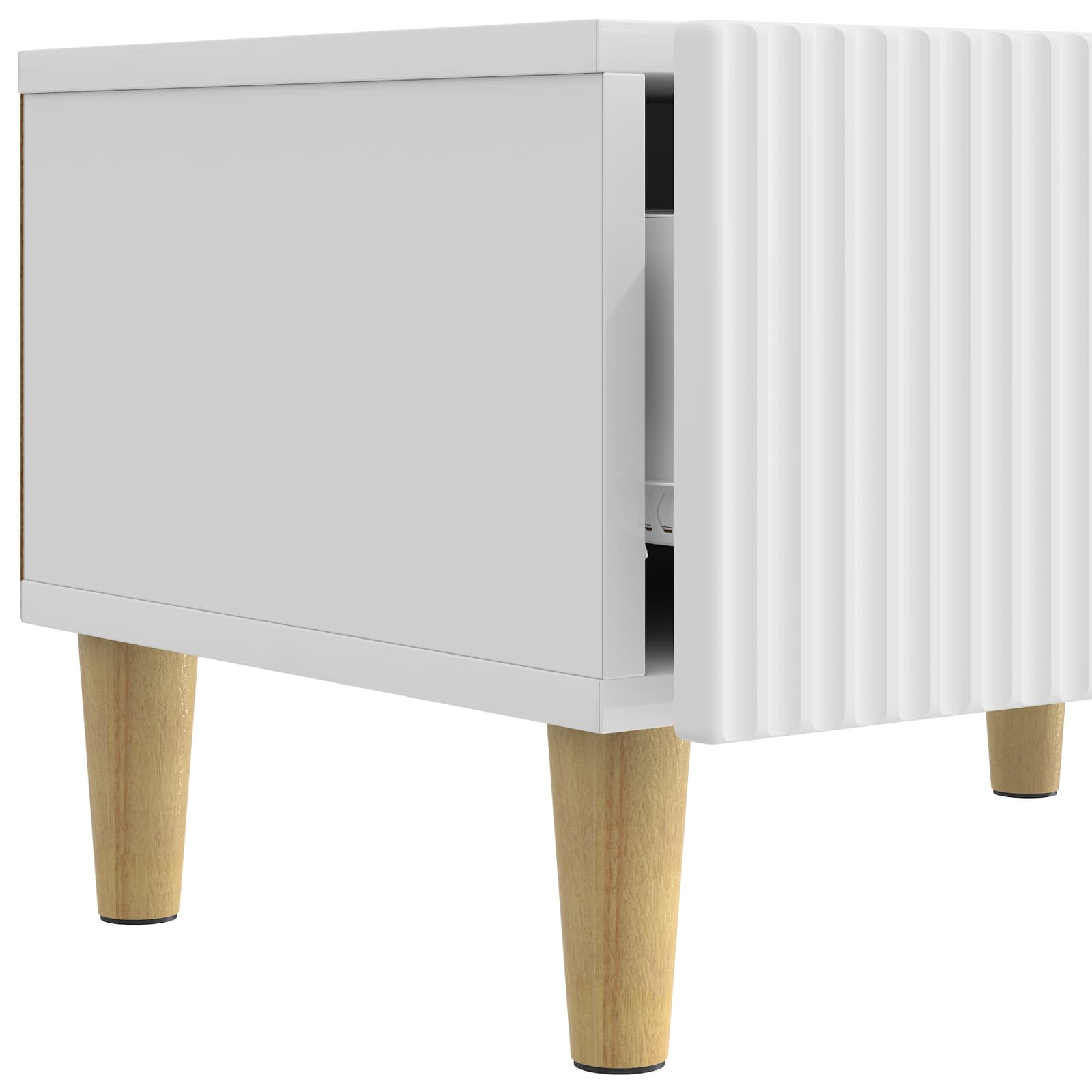 TV skapītis, īpaši spīdīgs balts, 147 x 34,5 x 30 cm