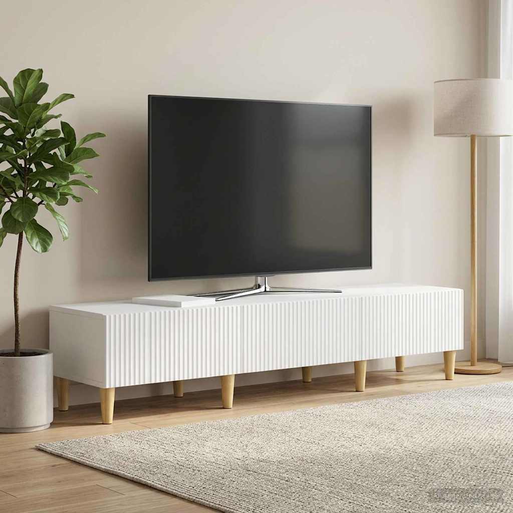 TV skapītis, īpaši spīdīgs balts, 147 x 34,5 x 30 cm