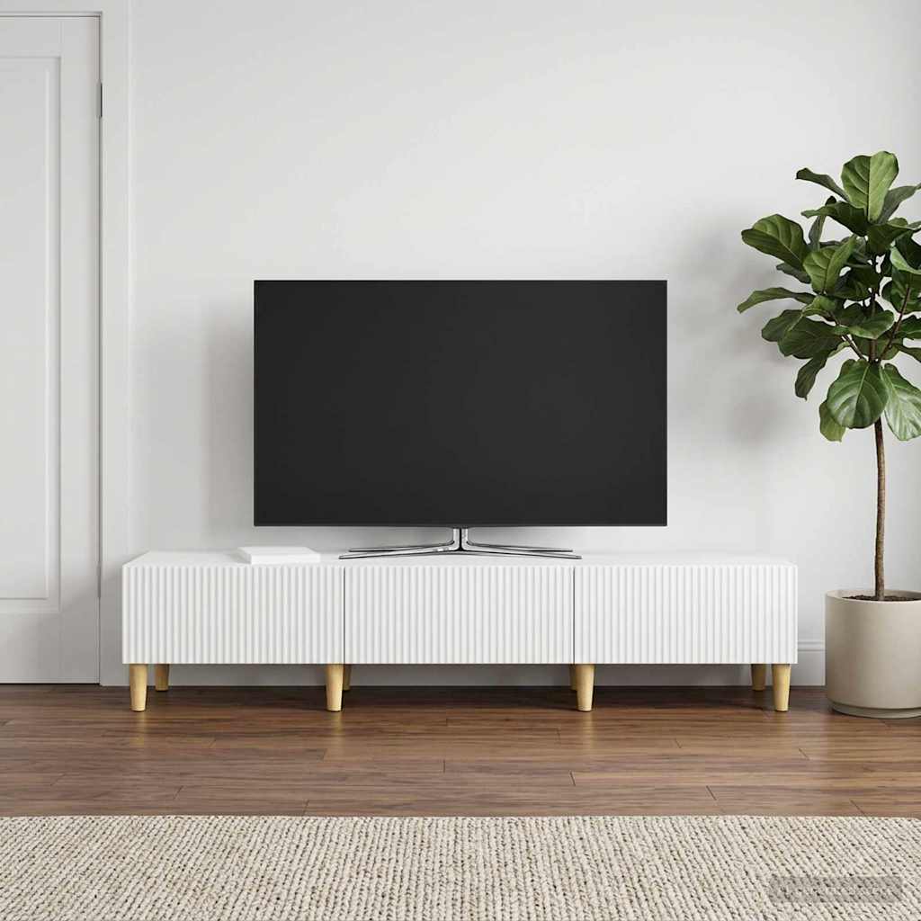 TV skapītis, īpaši spīdīgs balts, 147 x 34,5 x 30 cm