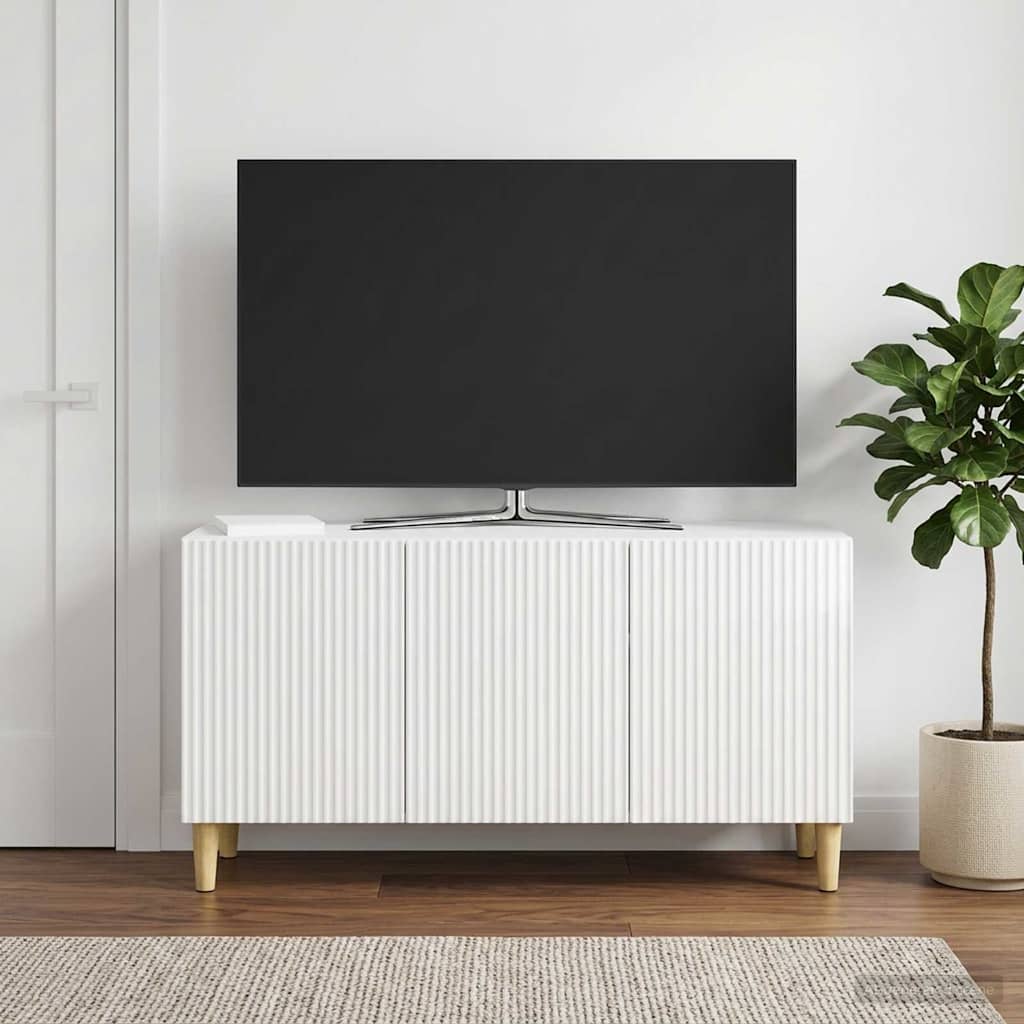 TV skapītis, īpaši spīdīgi balts, 99 x 34,5 x 50 cm