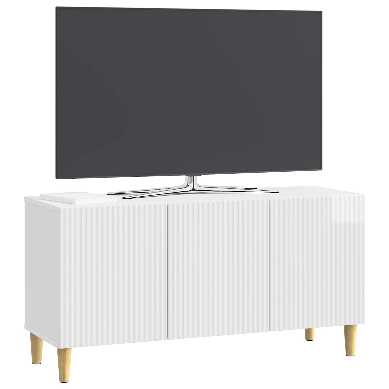 TV skapītis, īpaši spīdīgi balts, 99 x 34,5 x 50 cm