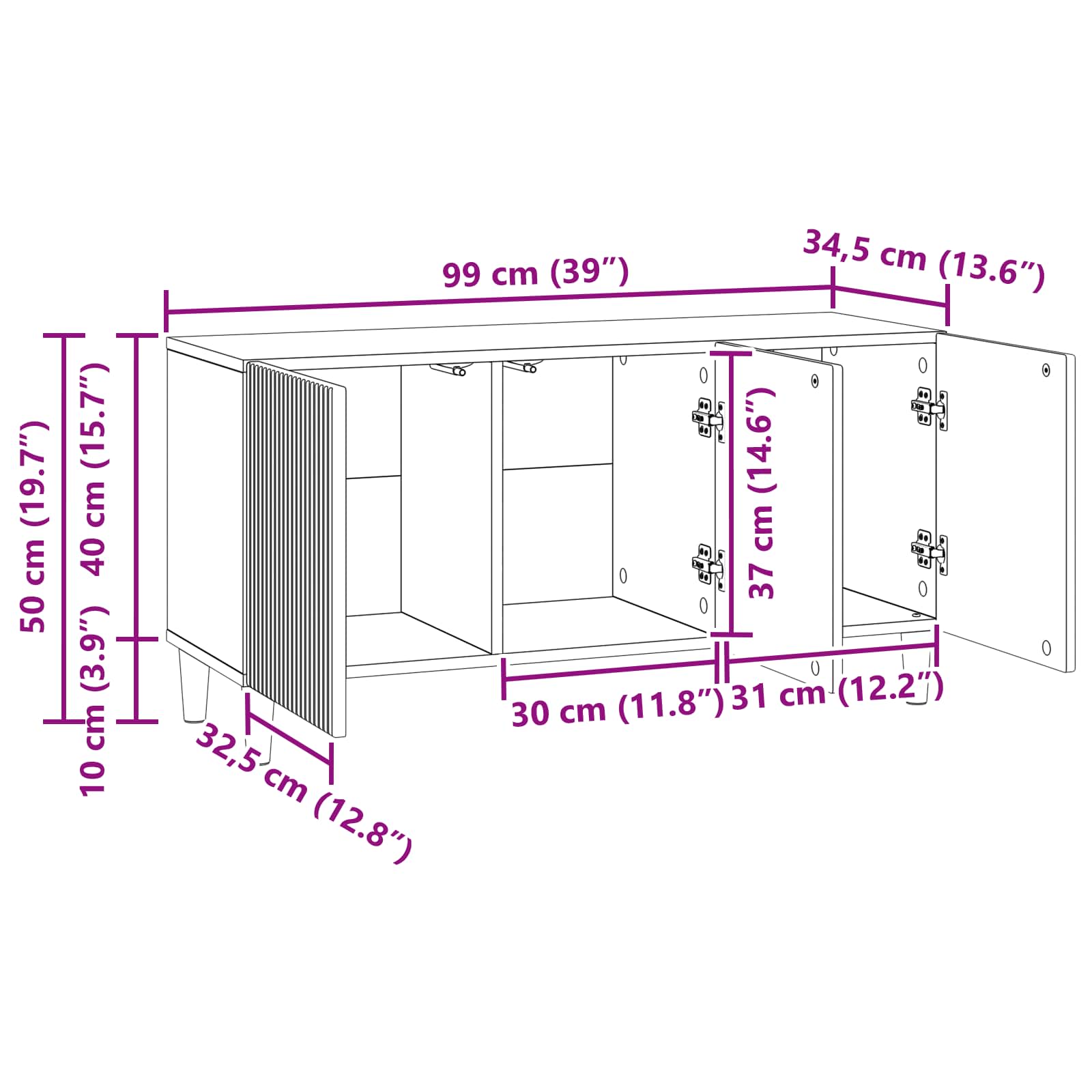 TV galds Artisāna ozols 99 x 34,5 x 50 cm