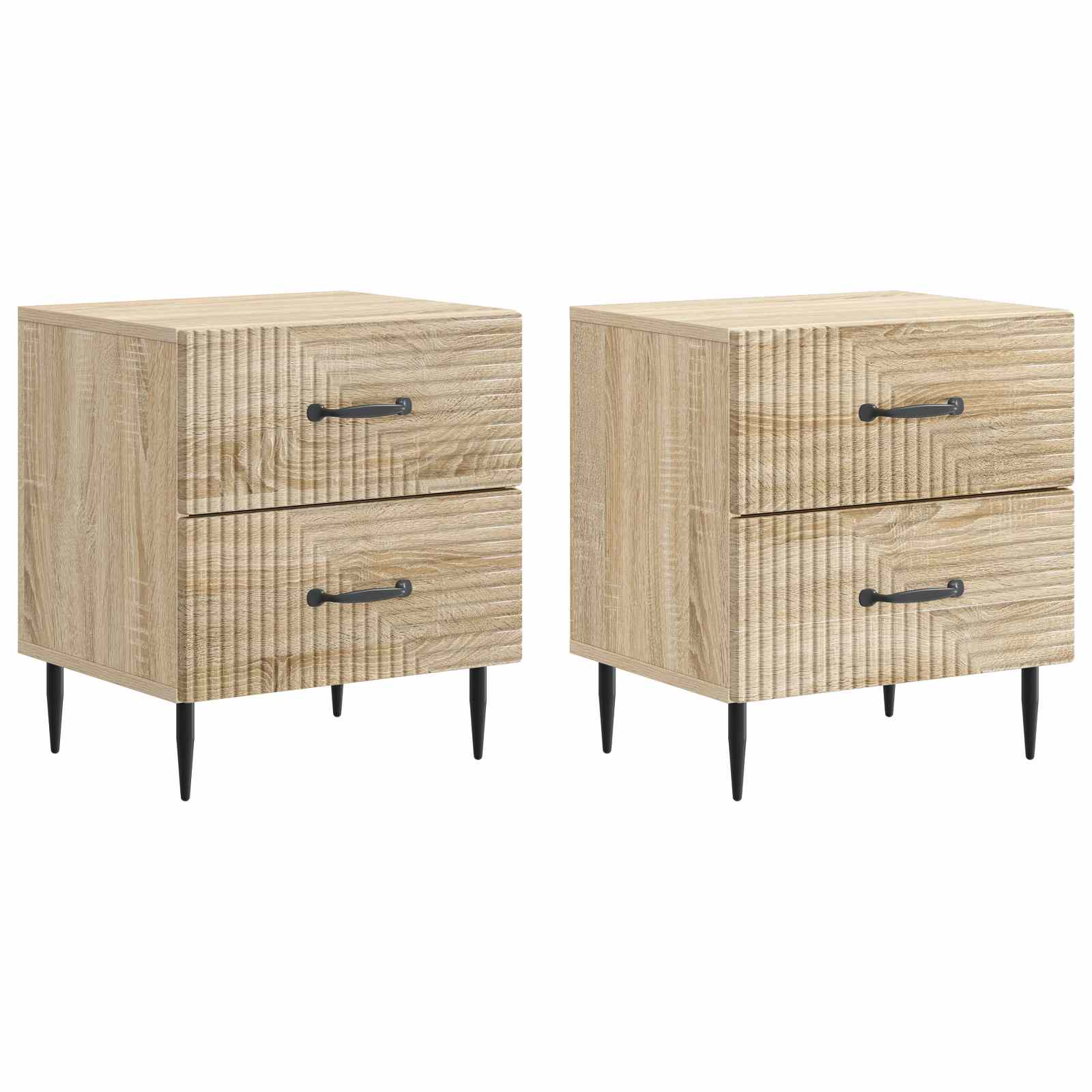 Šalia lovos spintelė 2 pcs Sonoma ąžuolas 43 x 34,5 x 47,5 cm