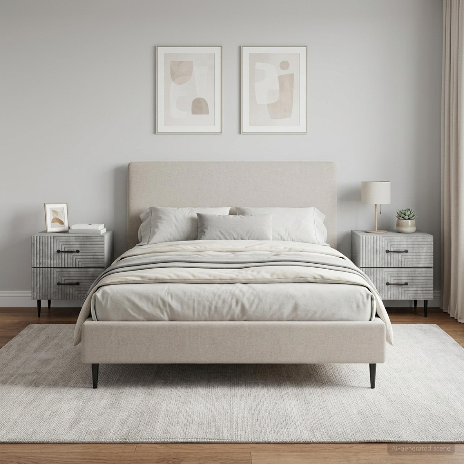 Šalia lovos spintelė 2 pcs Betono pilka 43 x 34,5 x 47,5 cm