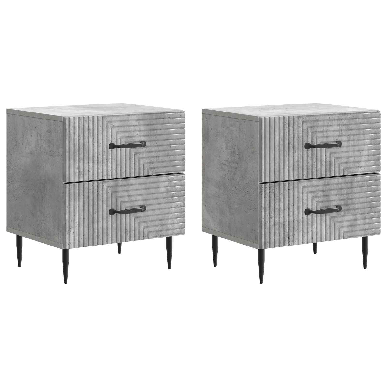 Šalia lovos spintelė 2 pcs Betono pilka 43 x 34,5 x 47,5 cm